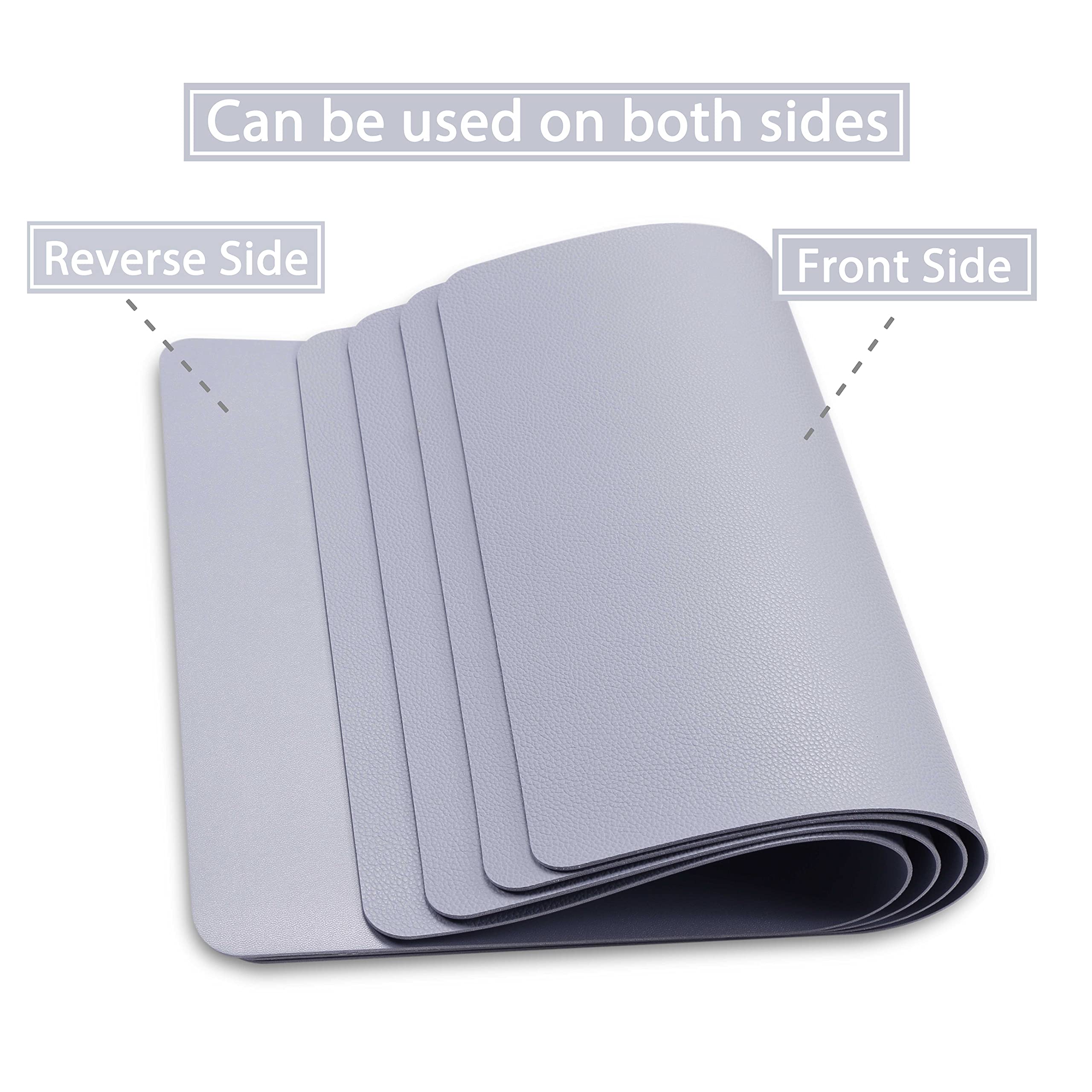 Manteles individuales de cuero lavables resistentes al calor, fáciles de limpiar, para mesa de comedor, mesa de cocina (6, azul pálido)