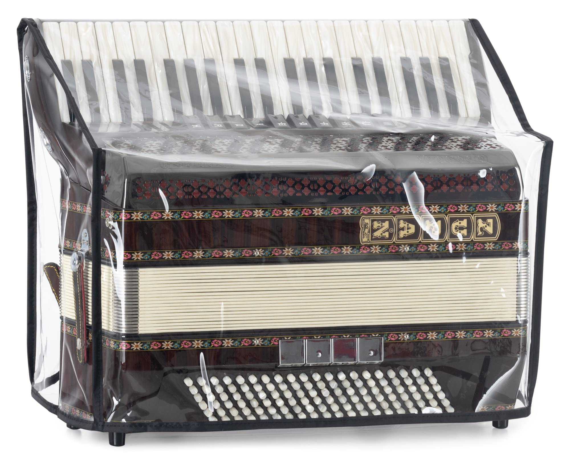 Housse Alpenklang pour Accordéon Basse 120 - Protection pour Accordéon - Compatible avec Accordéons à 120 Basses - Dimensions (LxPxH) : env. 52 x 23 x 40 cm - en PVC - Transparent