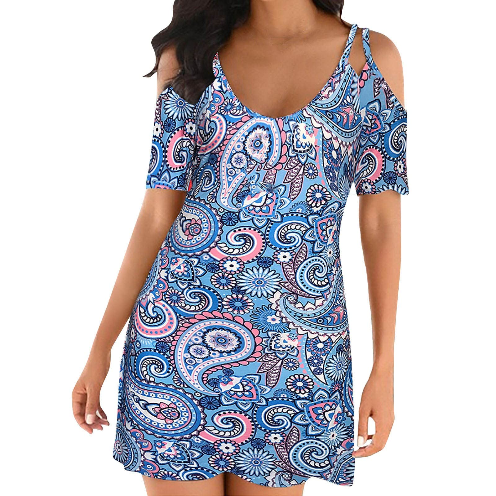 Robe d'été manches cassées et décolleté plongeant style chic - 8