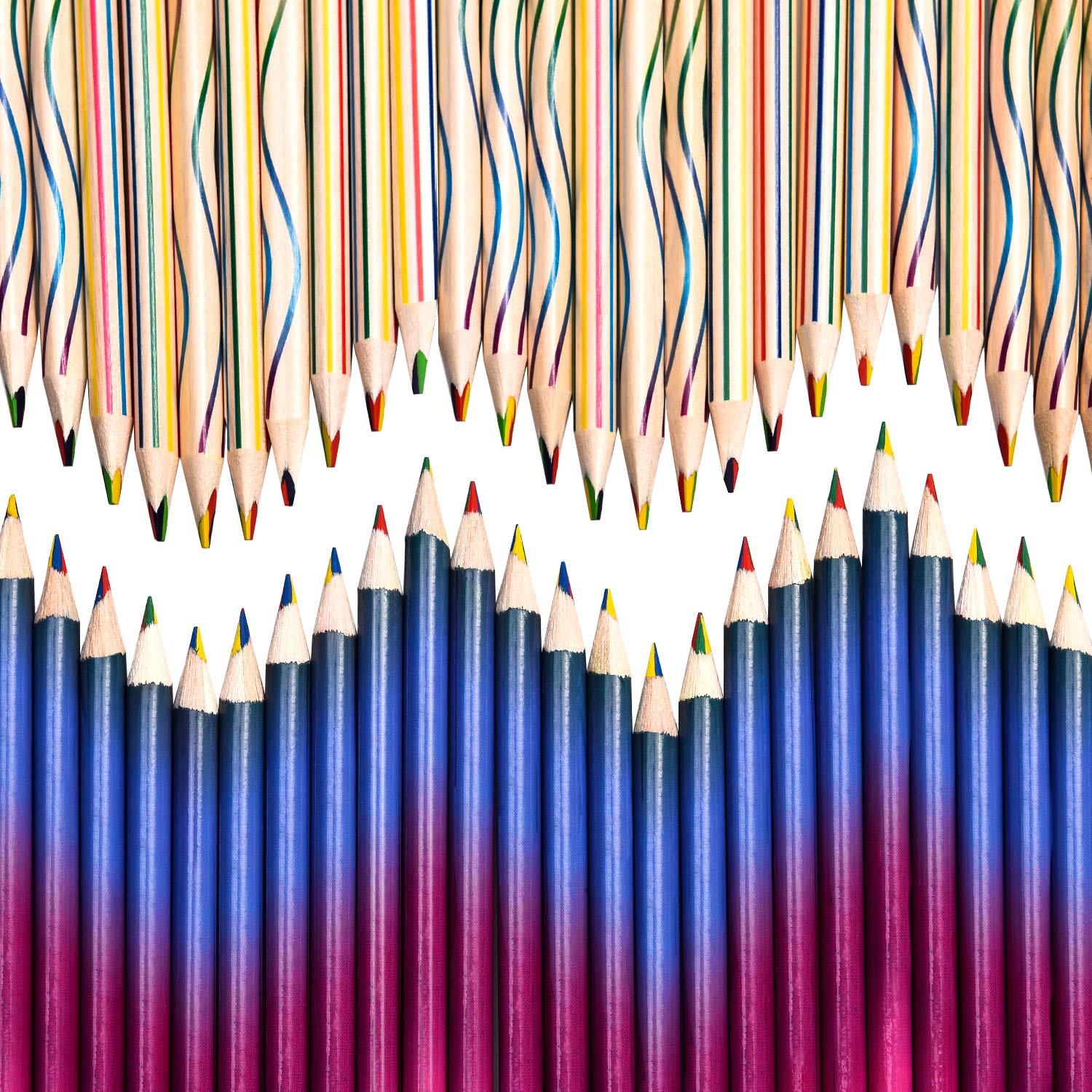 Buy 60 Pieces Rainbow Colored Pencils Set 4 in 1 Color Drawing Pencils