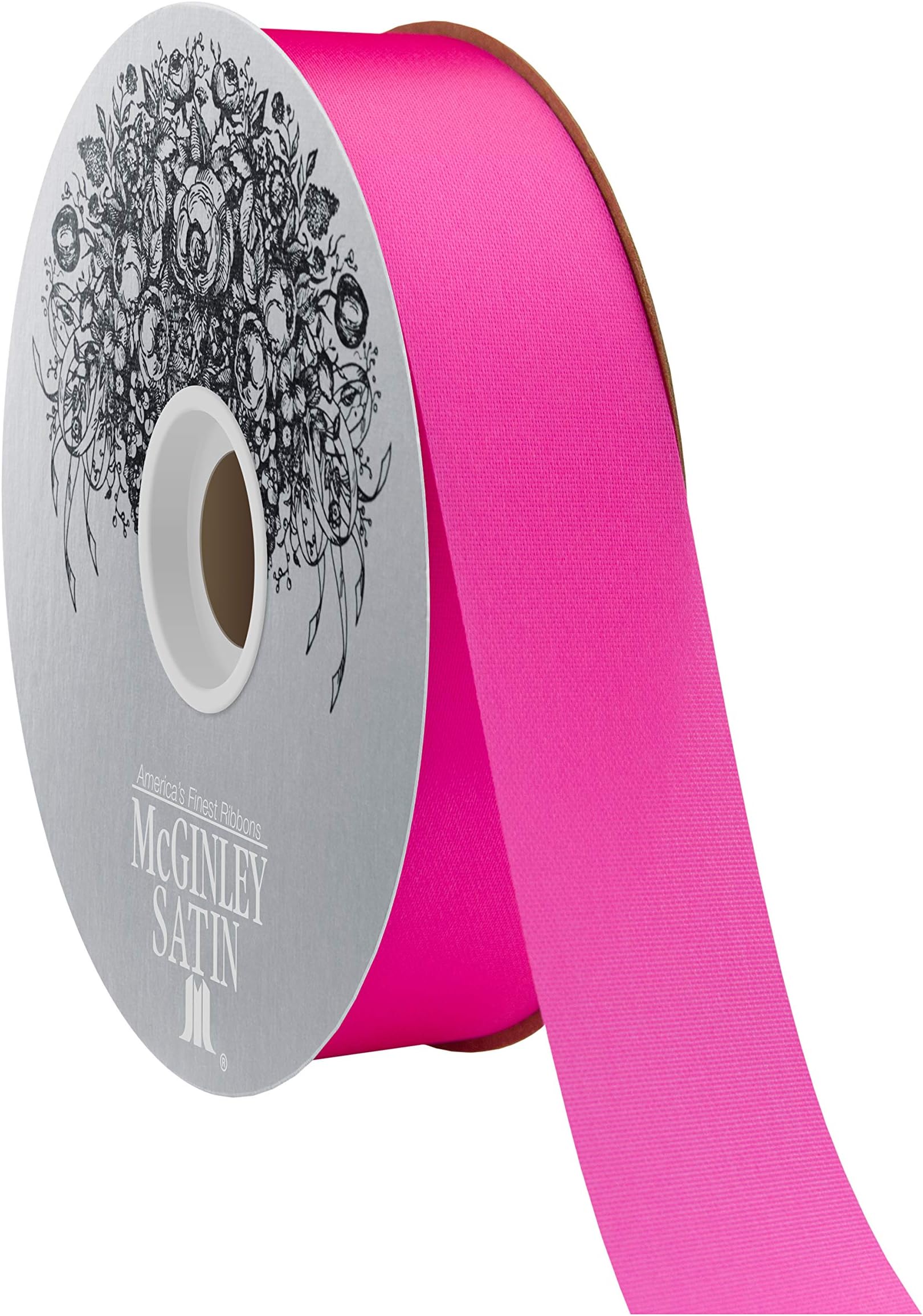 McGinley Mills 1.3" W Acetate Satin Ribbon, Holiday Red