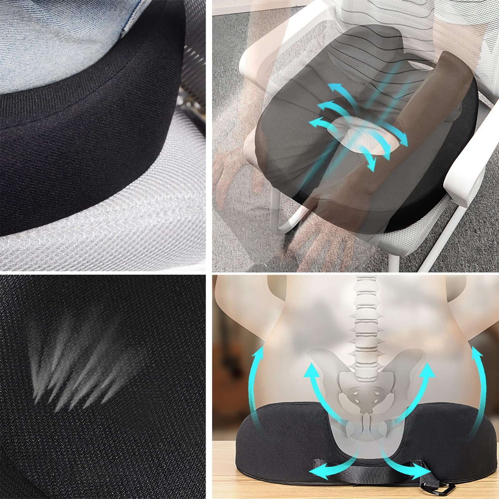 Zorplex Orthopedisch Donut Zitkussen van Traagschuim, Ergonomisch Rond