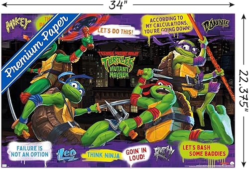 Miniatura 3 de Trends International Teenage Mutant Ninja Turtles Mutant Mayhem - Póster de pared con frases, 22.37 x 34.00 pulgadas, versión premium sin marco