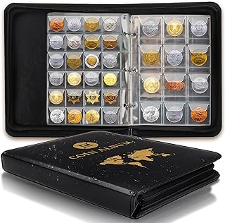 Münzen Sammelalbum 600 Taschen,Münzalbum 2 Euro 3.5 * 3.5 cm/4.5 * 4.5 cm,Münzen Aufbewahrung Album,Coin Collection Münzsammlung Album,Euromünzen Sammelalbum,Münzsammelalbum für Briefmarken,Abzeichen