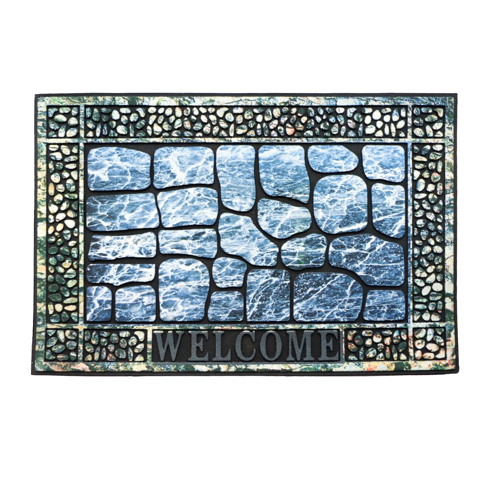 Door Mat Welcome Mat, Heavy Duty Door Mat 17.7 x 29.5 Inch Front Rug Doormat for Outdoor Entrance Home Non-Slip Rubber Rug for Front Door, Outside,