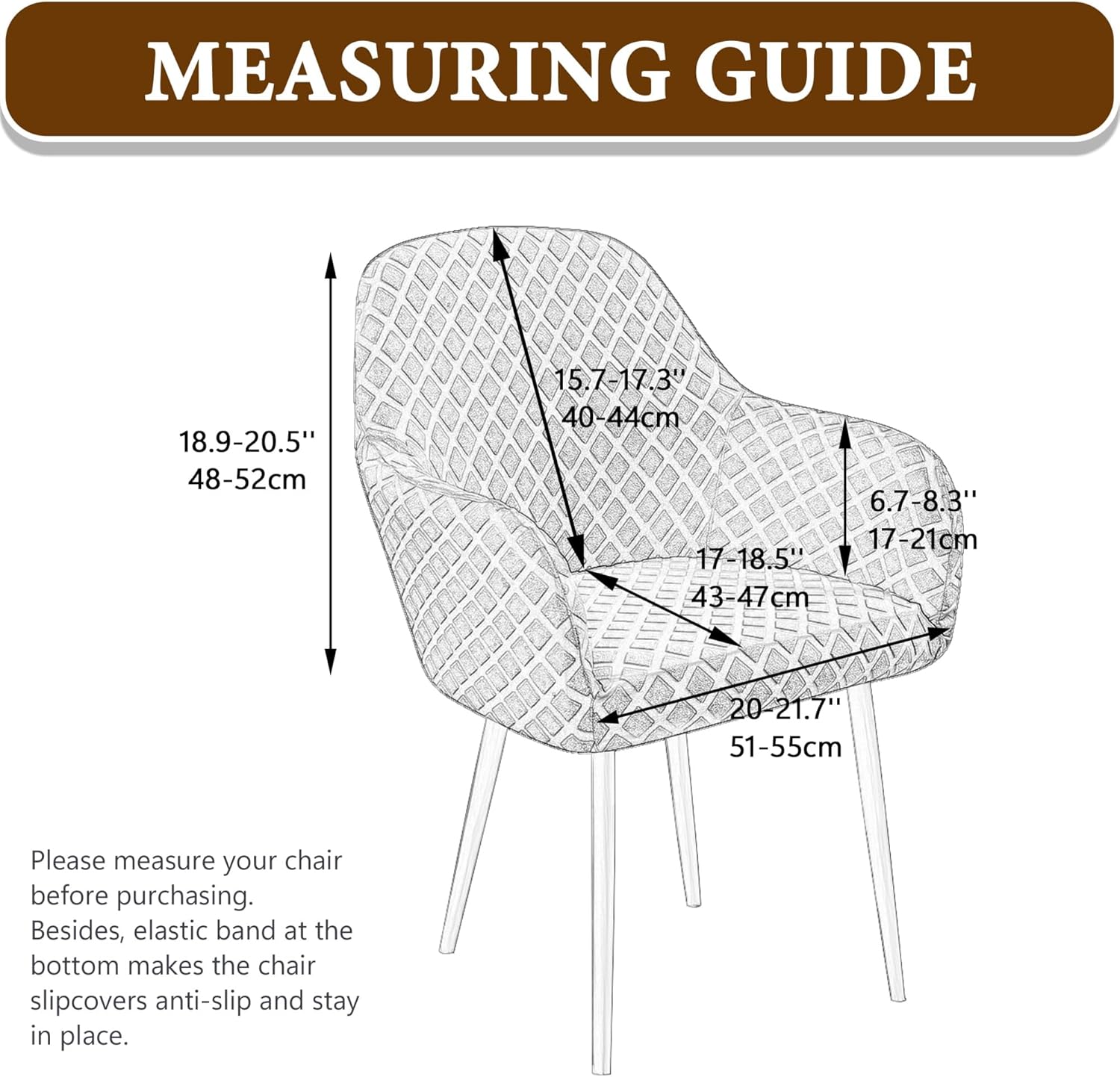 Modern Stretch Curved Back Dining Chair Covers with Armrest Office Desk Chair Covers for Vanity Accent Dining Room Chairs Covers Slipcovers with Arms Swivel Armchair Protector