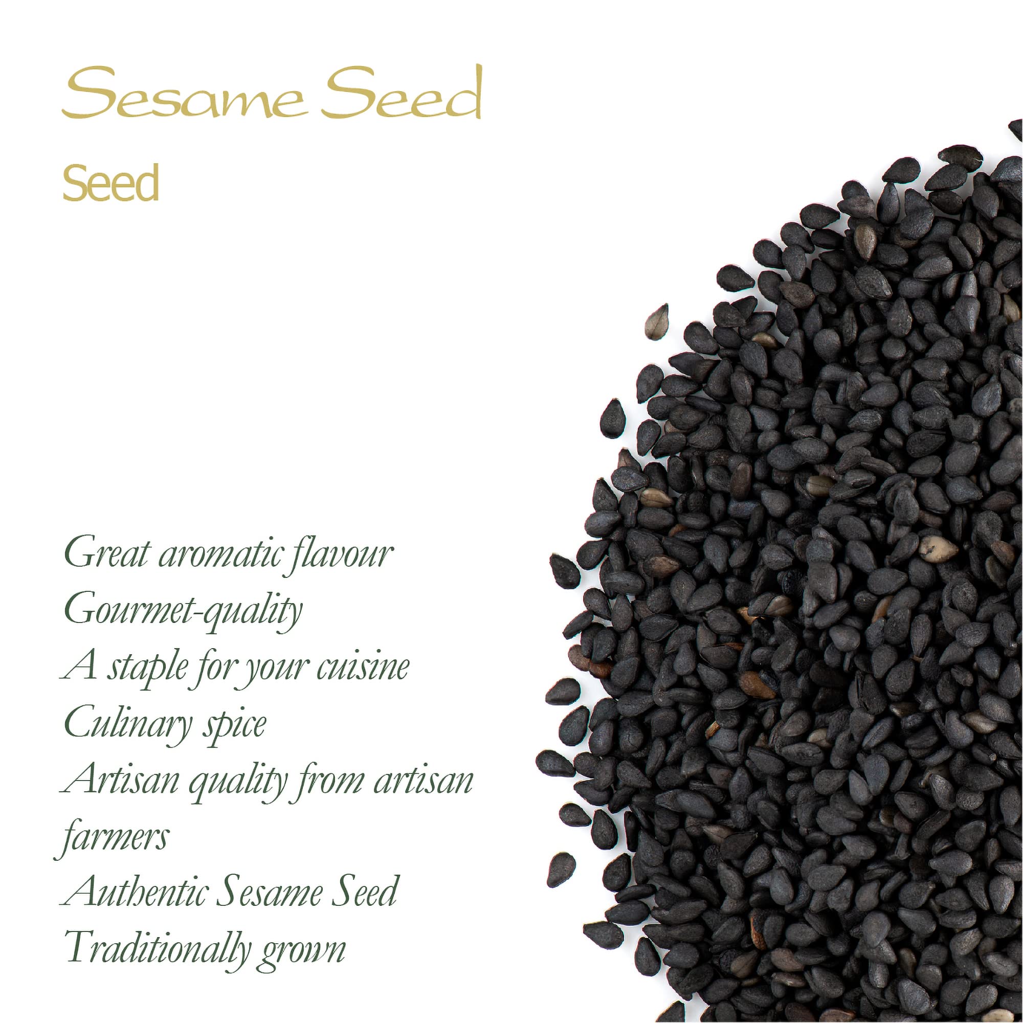 Semi di sesamo nero interi biologici - Semi di sesamo scuri non trattati
