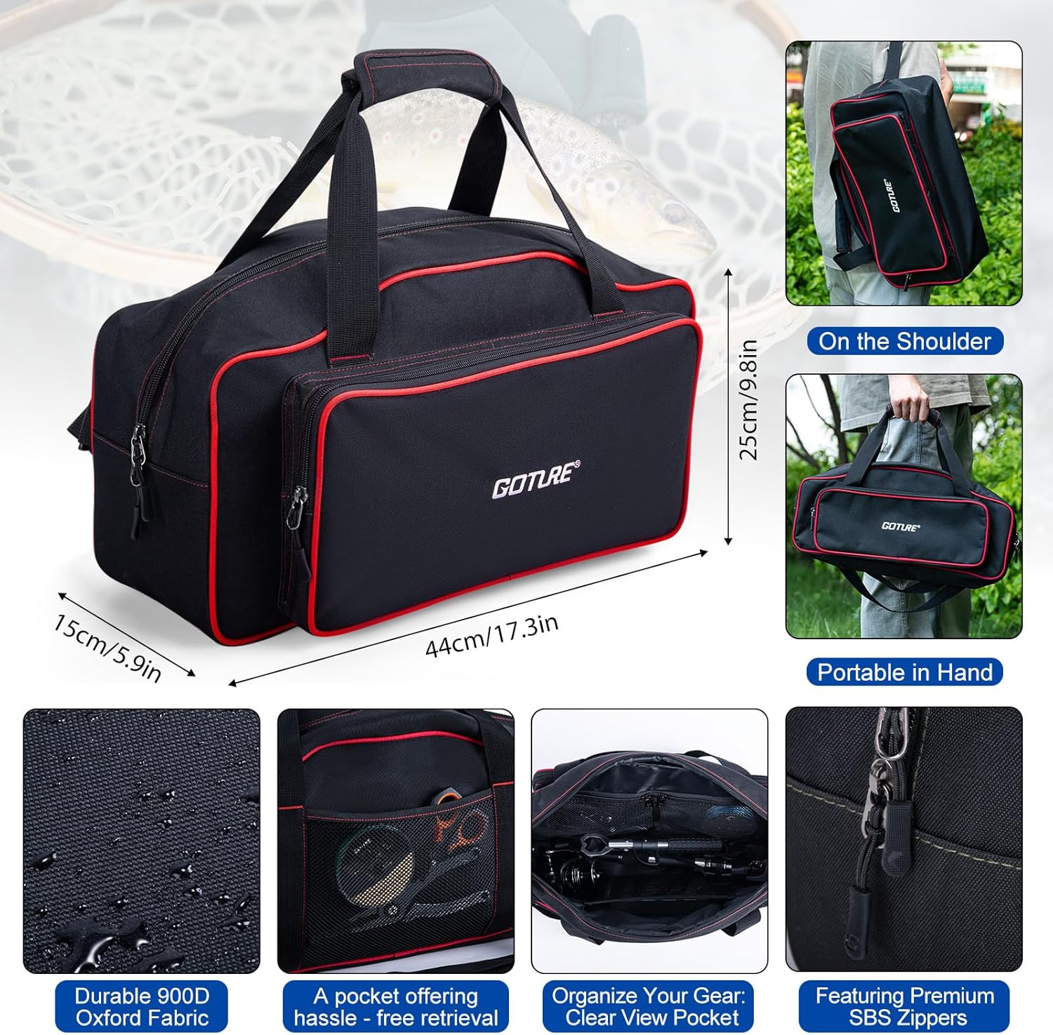 Goture Fishing Rod and Reel Combos-2PCS Telescopic Fishing Pole+2PCS Pre-Loaded Spinning Reels with Carrier Bag,1.8M-2.7M Telescopic Rod Reel Kit for Starter Travel Saltwater Freshwater,Gifts for Men