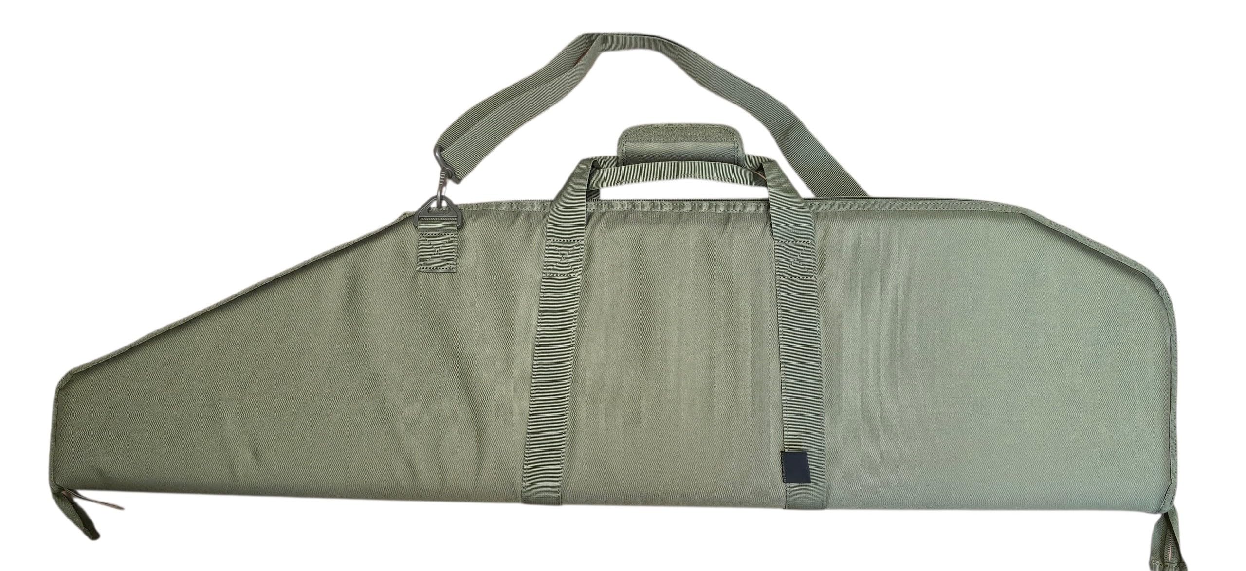 Fodero Custodia Tattica per Carabina, aria compressa, con ottica montata, 85 cm, Verde Militare, con Tracolla Regolabile e Tasche Multiple