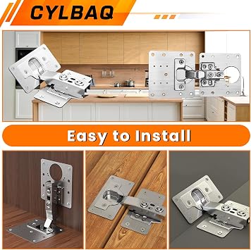 Cabinet Hinge Repair Plate, CYLBAQ 16PCS Stainless Steel Plate for Hinges