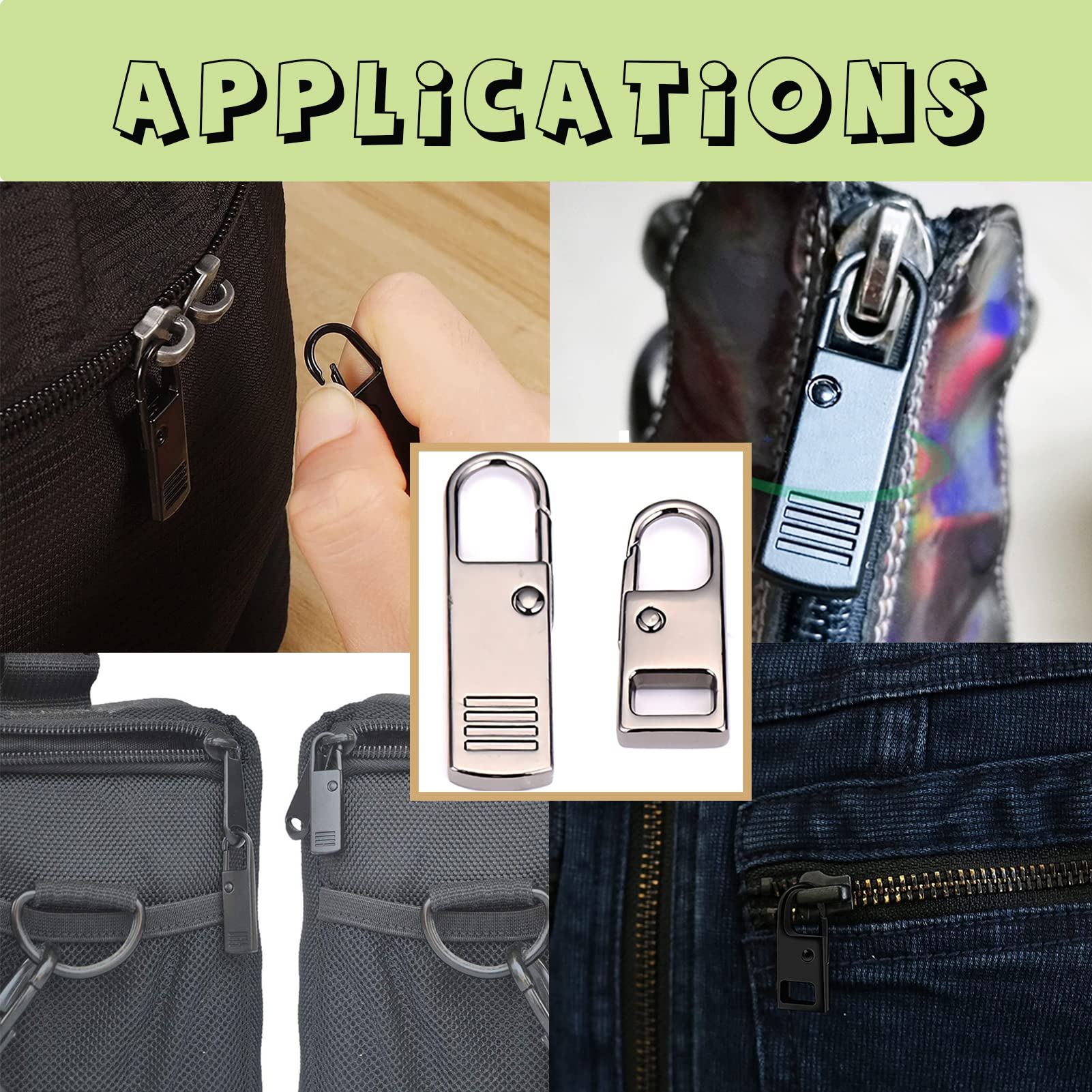 Lot De 12 Fermetures Éclair De Rechange Amovibles En Métal