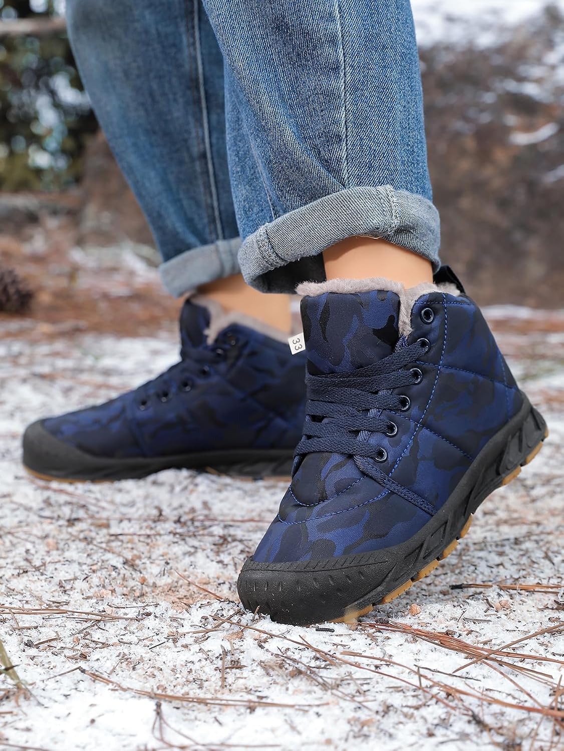 Boys Snow Boots Winter Waterproof Slip Resistant Cold Weather Shoes