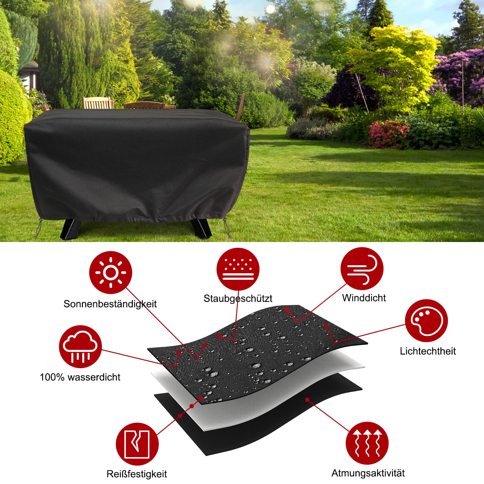Pizza Ofen Abdeckung für 13 Gas Pizza Ofen - 55x55x27cm 600D Oxford Tuch Abdeckung wasserdicht und Dual verstellbare Kordelzug winddicht