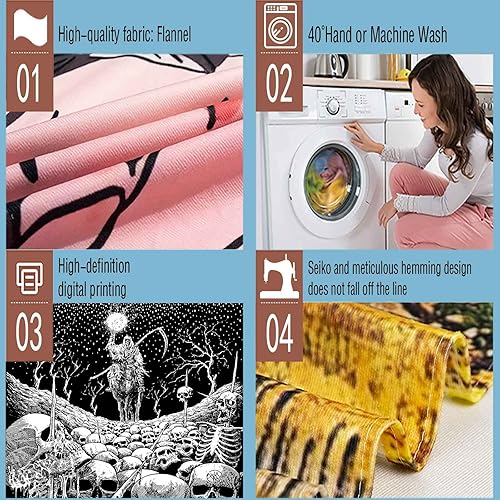 Miniatura 4 de Grim Reaper - Tapiz de calavera de muerte de esqueleto para colgar en la pared de los hombres, para dormitorio, fantasía, tela de franela de 80 x 60