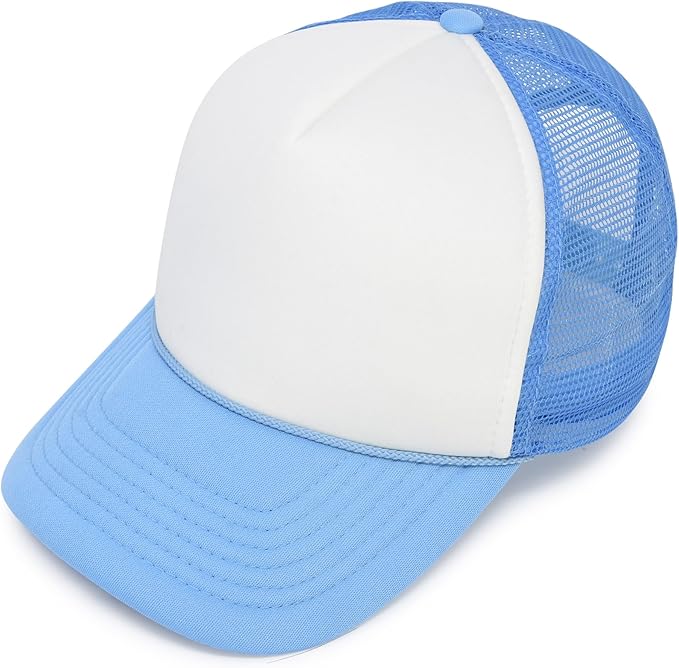 DALIX Two Tone Trucker Hat – Summer Mesh Baseball Cap with Adjustable Snapback Strap | Breathable Unisex Outdoor Cap