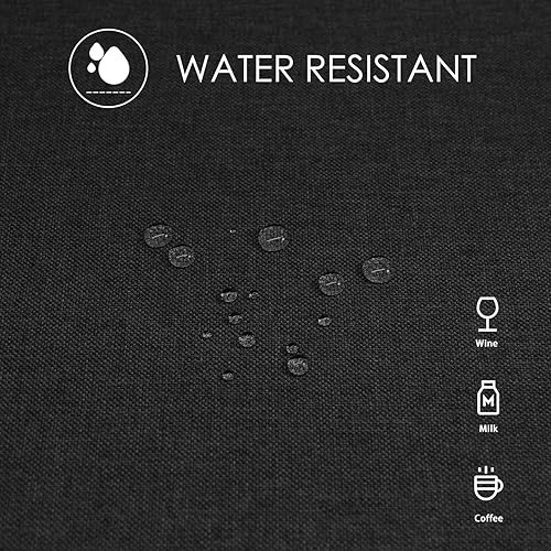 Miniatura 4 de BALCONY & FALCON Mantel rectangular extragrande resistente al agua, para reuniones, hogares, restaurantes, cocinas, banquetes (negro, 91 x 132