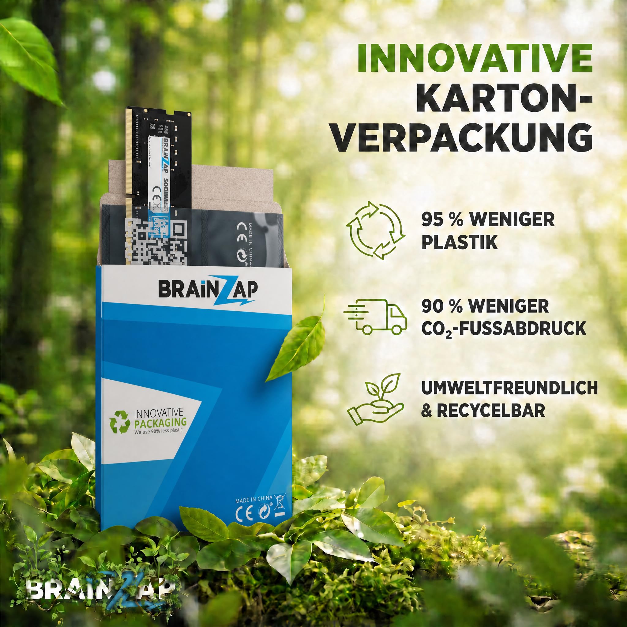 BRAINZAP 8 GB DDR4 RAM SO-DIMM PC4-3200AA-SEP-10 1Rx8 3200 MHz 1,2 V CL22 notebook laptop pamięć robocza bez buforowania ECC