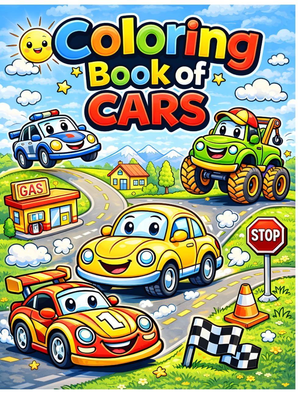 Vroom Vroom coloring book: Children car coloring book