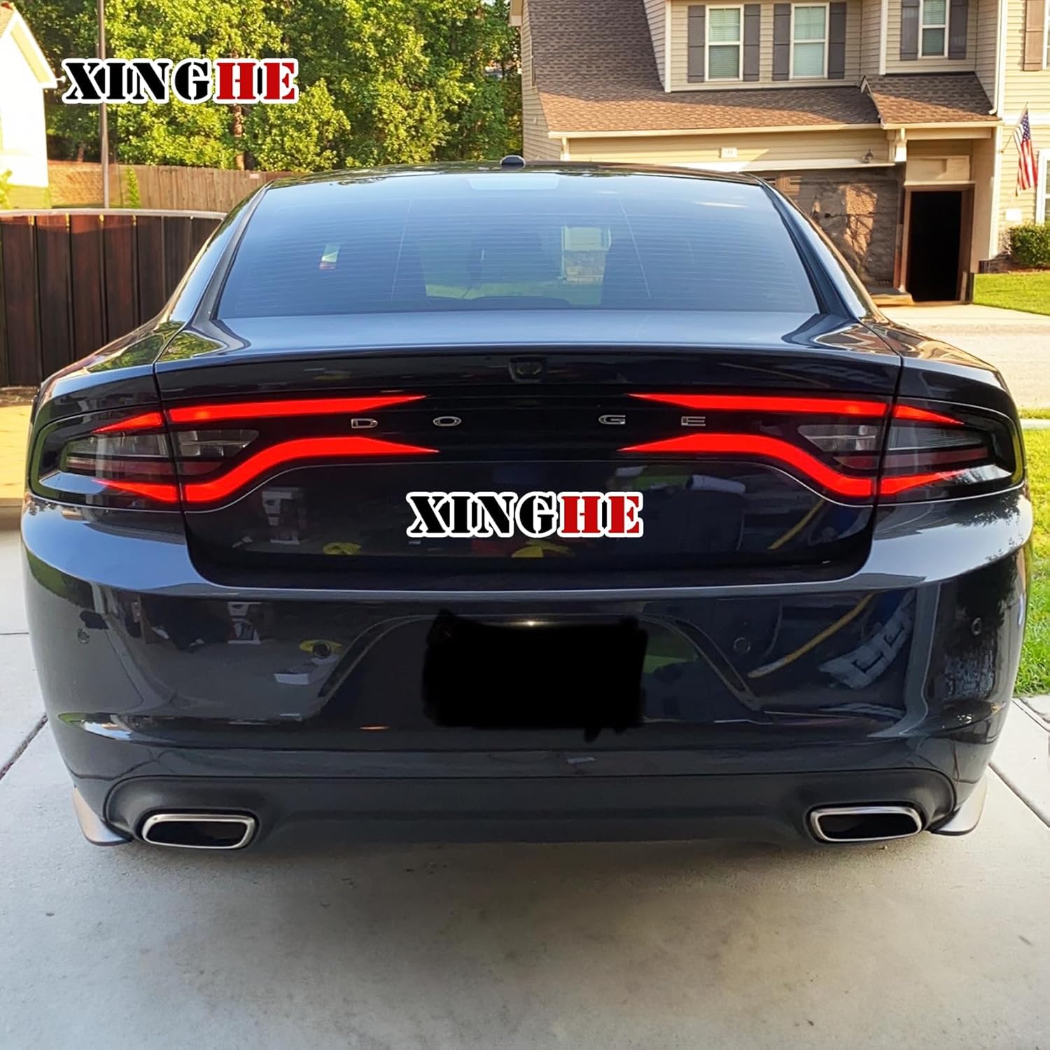 Xinghe for Dodge Charger 2015-2024 Tail Light Race Track Bat Vinyl Overlay Decal Cover Gloss Black, for Dodge Charger Exterior Accessories, Compatible with 2015 2016 2017 2018 2019 2020 2021 2022 2023