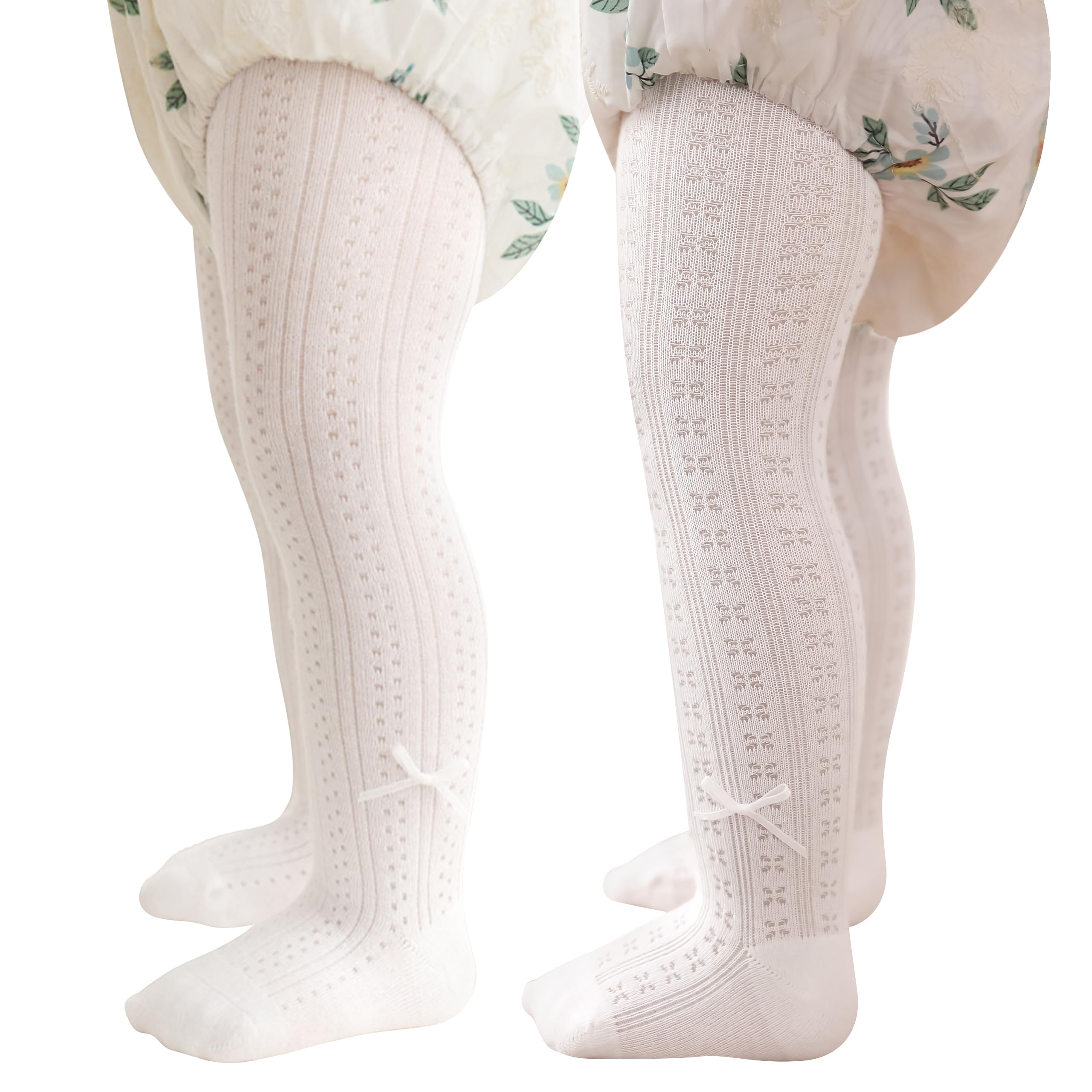 Miipat 2 Pares Medias para Niña, Bebé Medias Pantimedias Caladas Suaves y Elásticas, para Niña Pequeña Colegio, Fiesta, Baile y Ocasiones — view 7