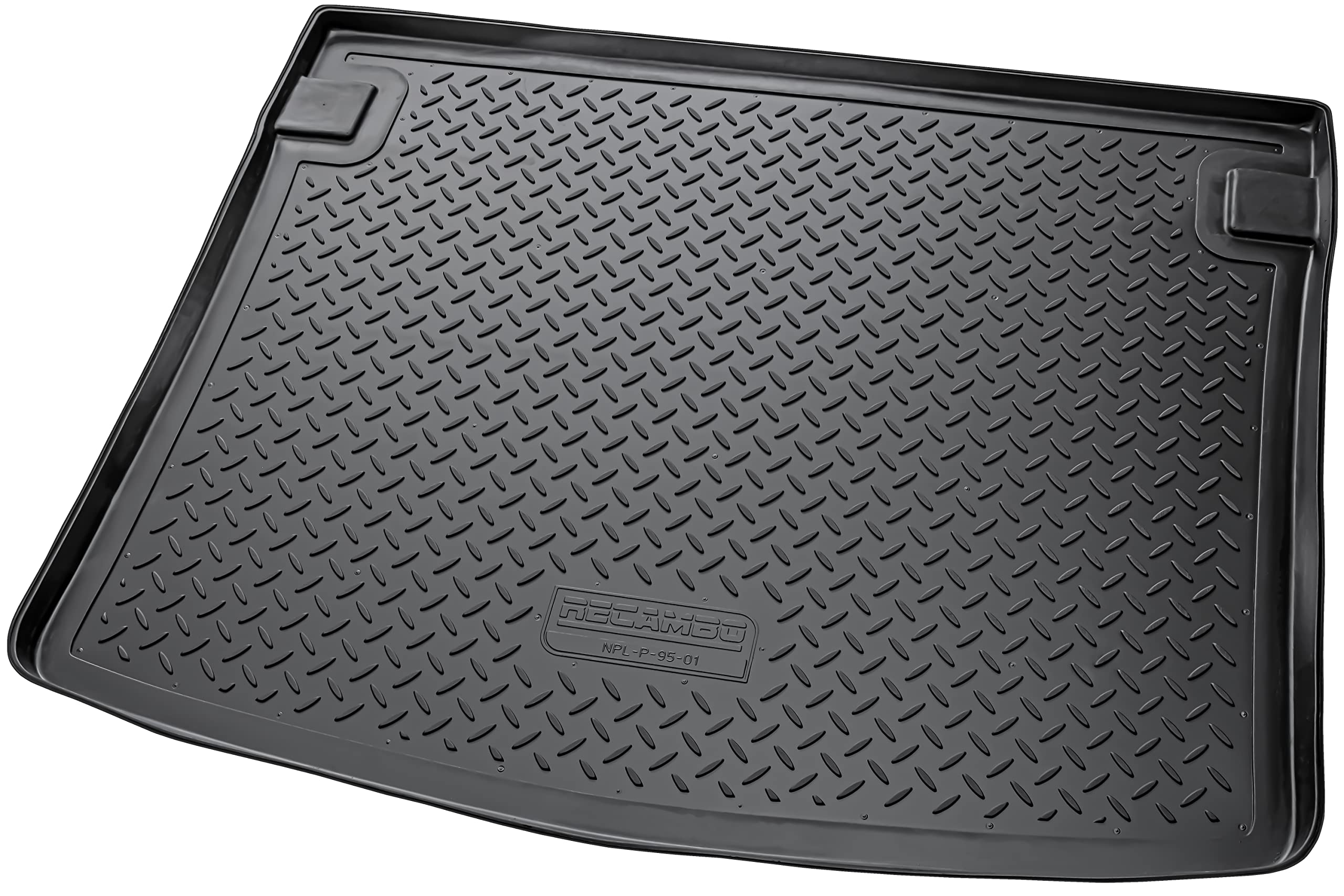 Recambo Alfombrilla de goma para maletero de calidad prémium para VW Caddy III, Caddy IV, a partir de 2003, dos puertas correderas, ajuste perfecto con borde