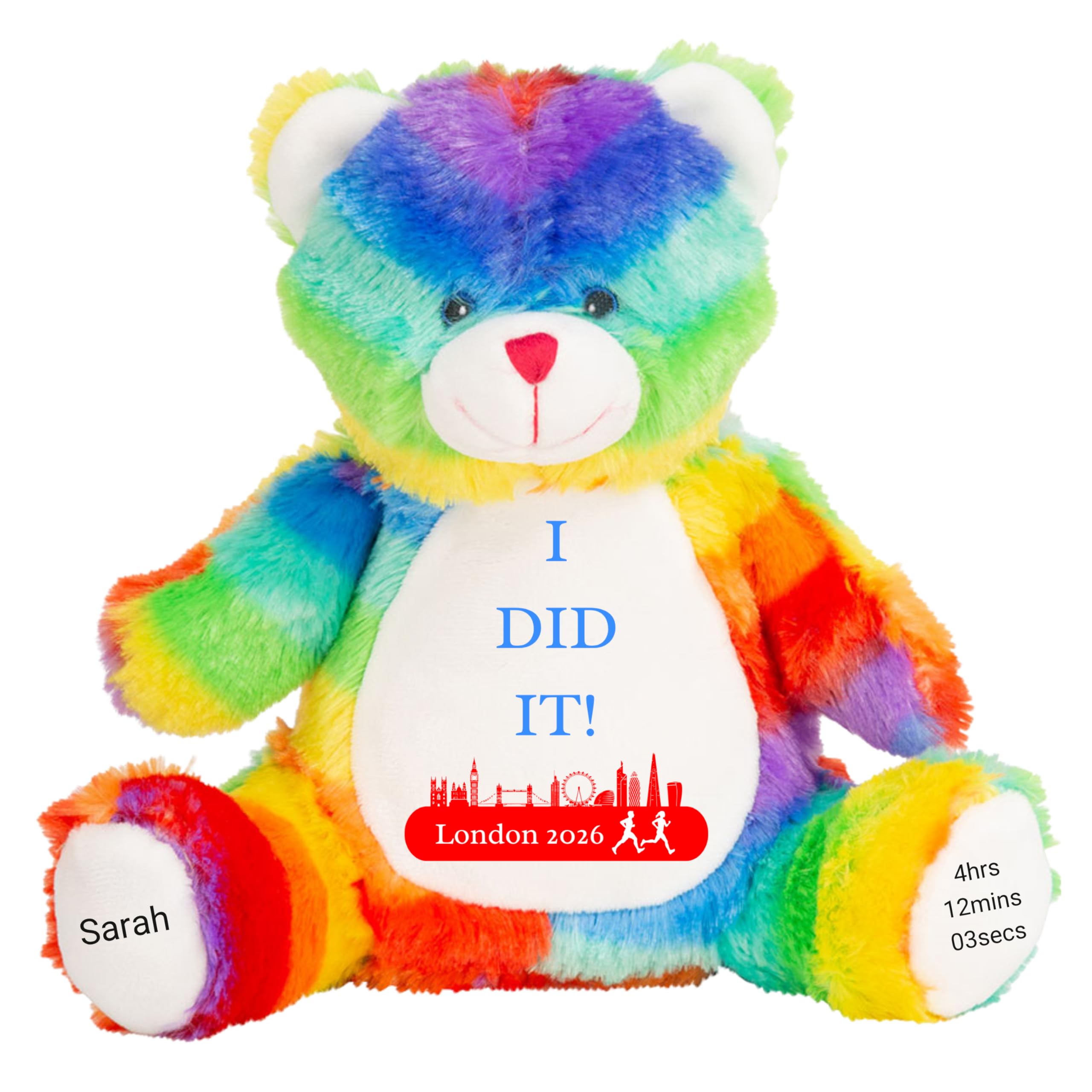 HotScamp Marathon Gift Cuddly Toy - Personalised London 2026 Teddy Marathon? Completed It! Customised Runner Running Finish Medal Congratulations Well Done Run Soft Cuddly Plushie - Brown Teddy — view 10