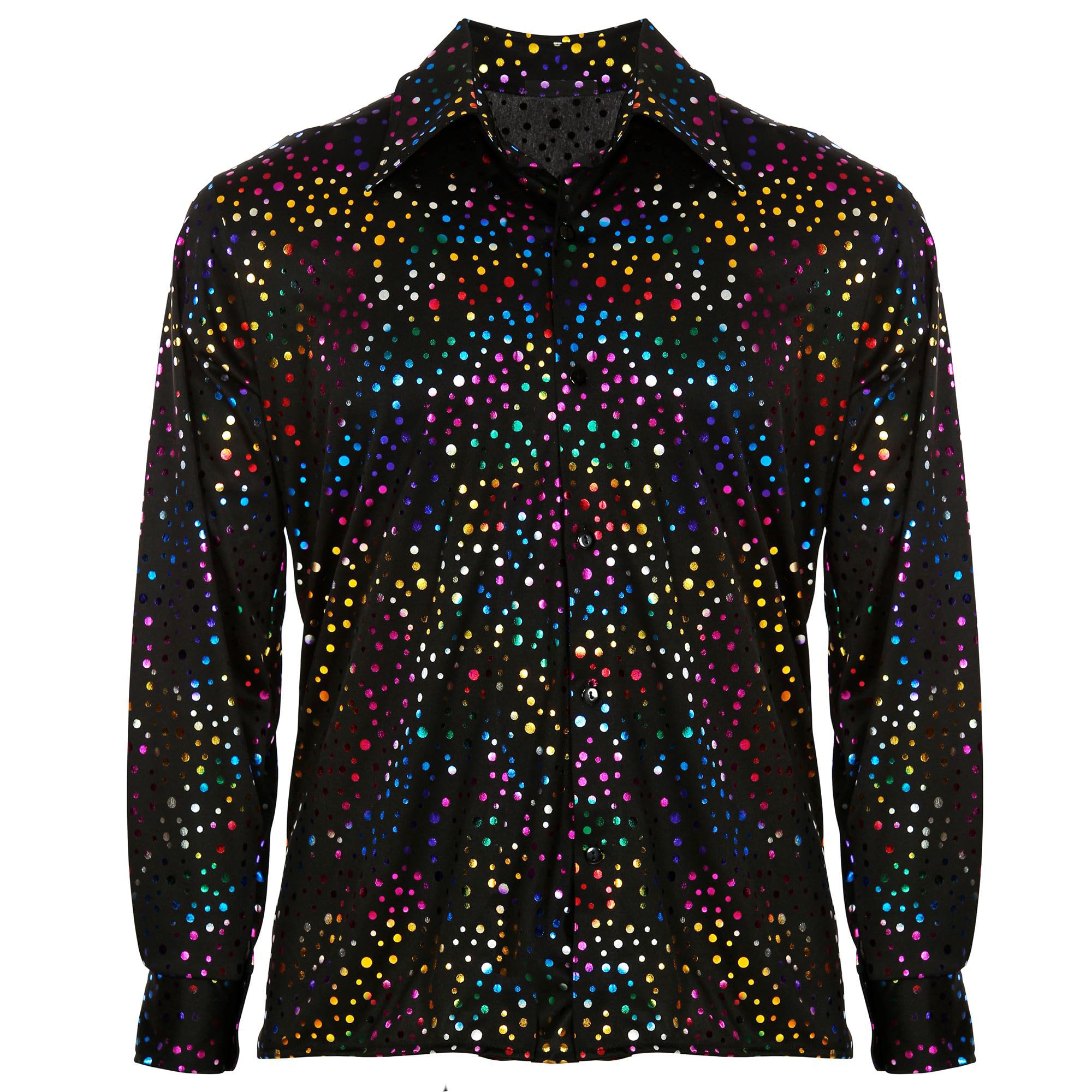 W WIDMANN MILANO Party Fashion - Camicia disco anni '70 da uomo, camicia costume retrò per carnevale, feste a tema
