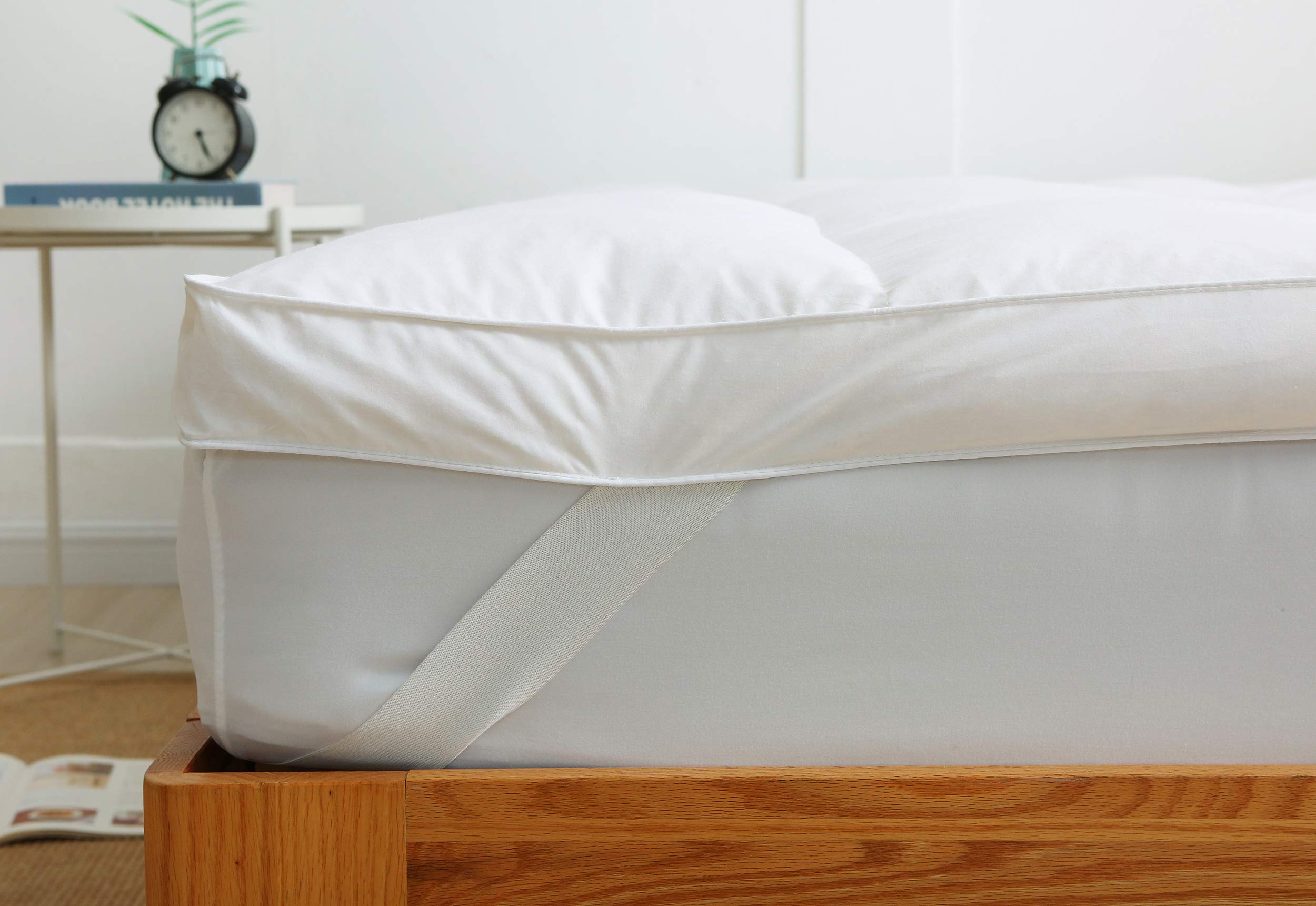 Duck Feather Mattress Topper 7cm Depth Cotton Shell Down Proof 2000gsm Feathers (Superking)