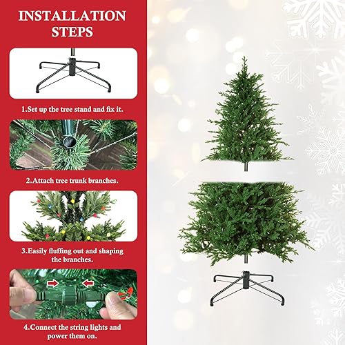 Miniatura 6 de Árbol de Navidad artificial para oficina en casa, verde, 5 pies