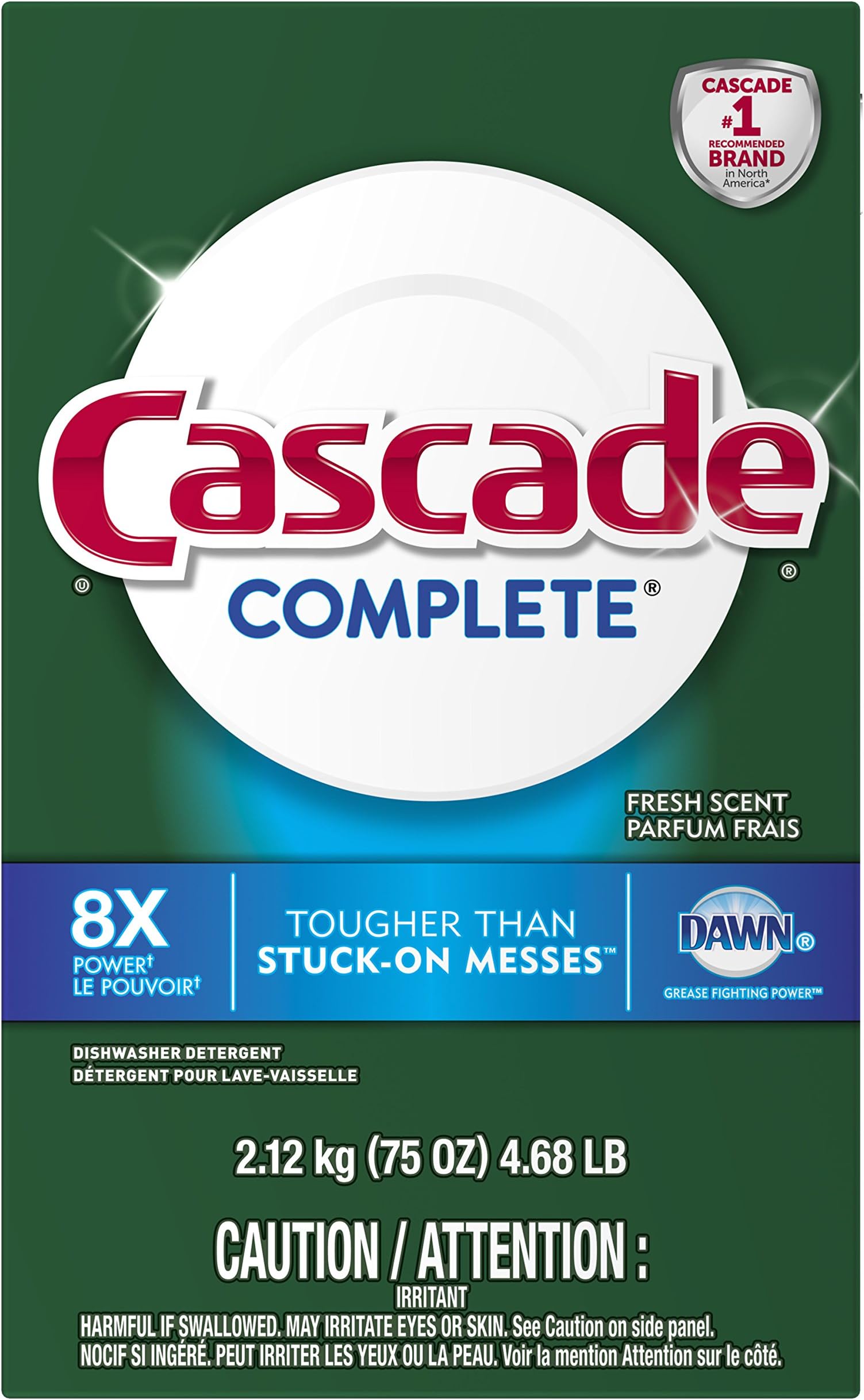 Complete Powder Dishwasher Detergent, Fresh Scent, 75 Oz