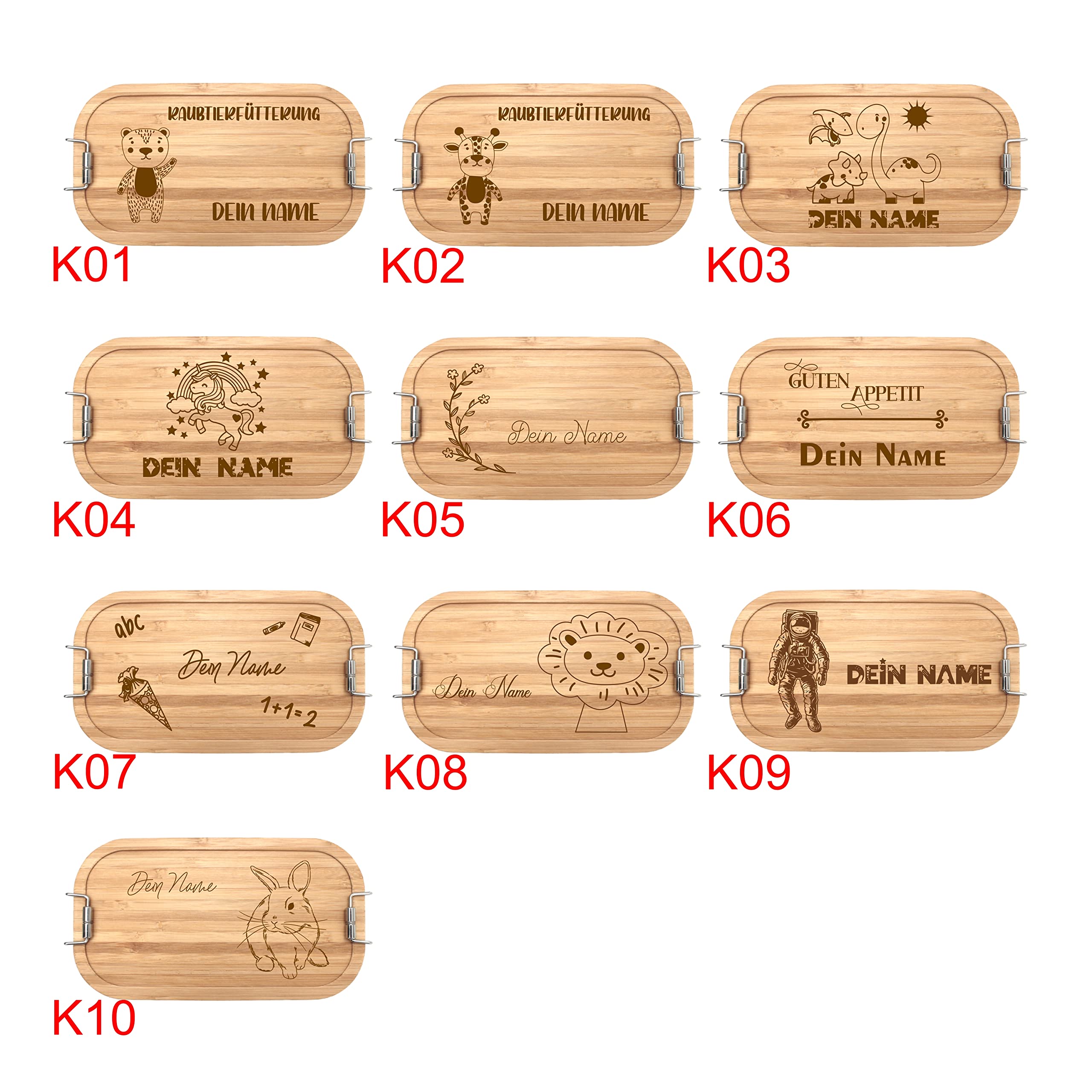 Generisch Personalisierte Brotdose mit Namen aus Edelstahl 1800ml, Edelstahl Lunchbox personalisiert mit Motiv für Kinder und Erwachsene (1800ml)…