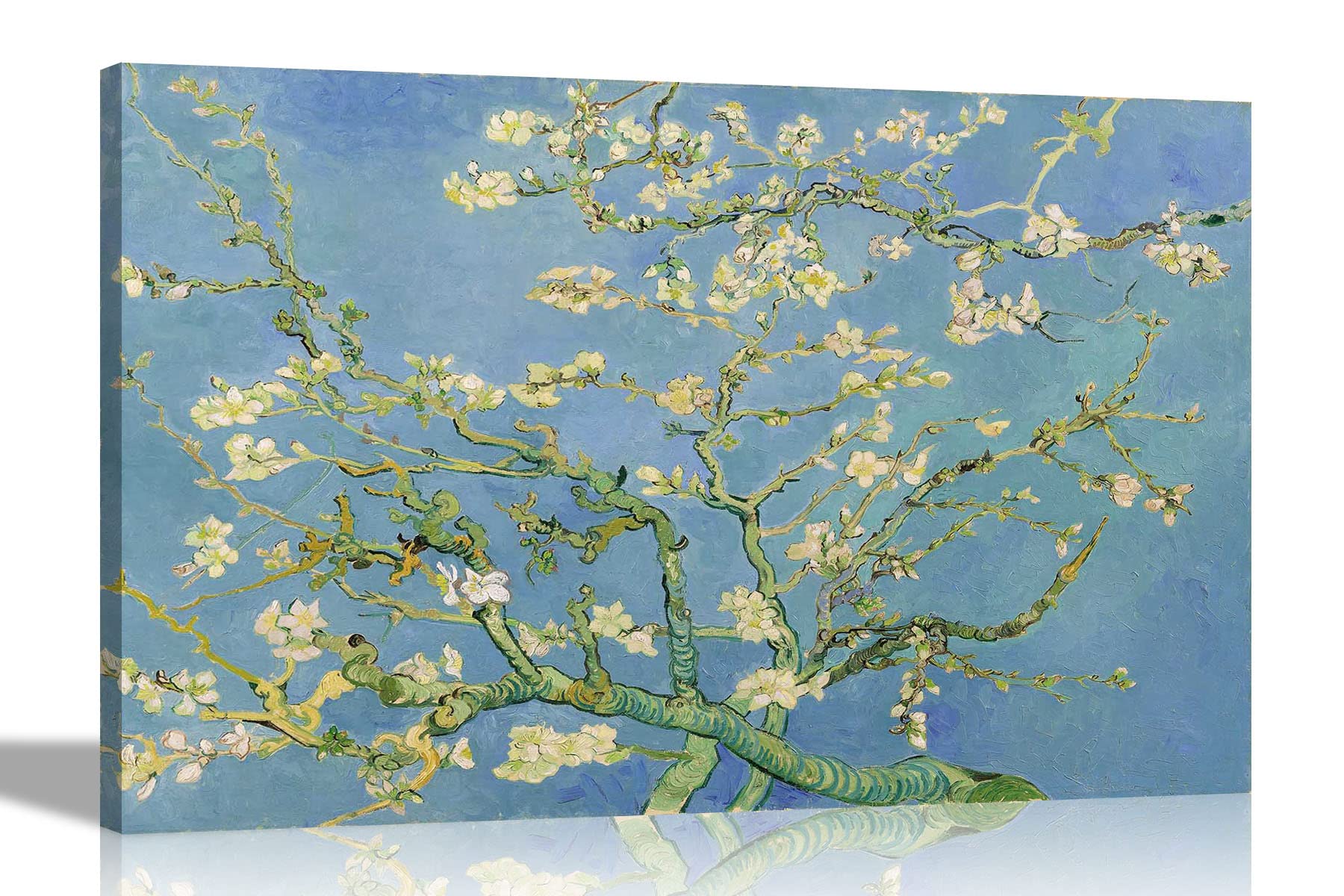 Artley Prints Original Almond Blossom By Vincent Van Gogh Canvas Wall Art Prints L Landscape Framed Pictures For Living Room, Office, Bedroom Artwork 51 X 35Cm (20 X 14 Inches)