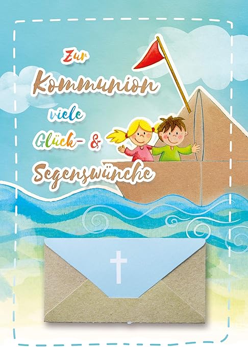 Kommunionswünsche Karte von KE - Kommunion Karte - Glückwunschkarte Kommunionswünsche Karte von KE - Kommunion Karte - Glückwunschkarte