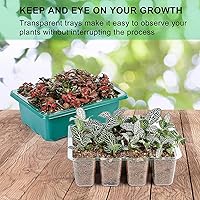 Vista 5 de VerRon Bandeja de inicio de semillas, paquete de 10 bandejas de semillas con cúpula de humedad, bandejas de inicio de semillas, kit de inicio