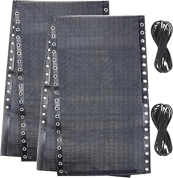 Ostlttyn Zero Gravity Chair Replacement Fabric Kits Set of 2, 17" Repair Cloth with Replacement Bungee Cord for Anti Gravity Sling Outdoor Folding Lounge Lawn Chairs, Black