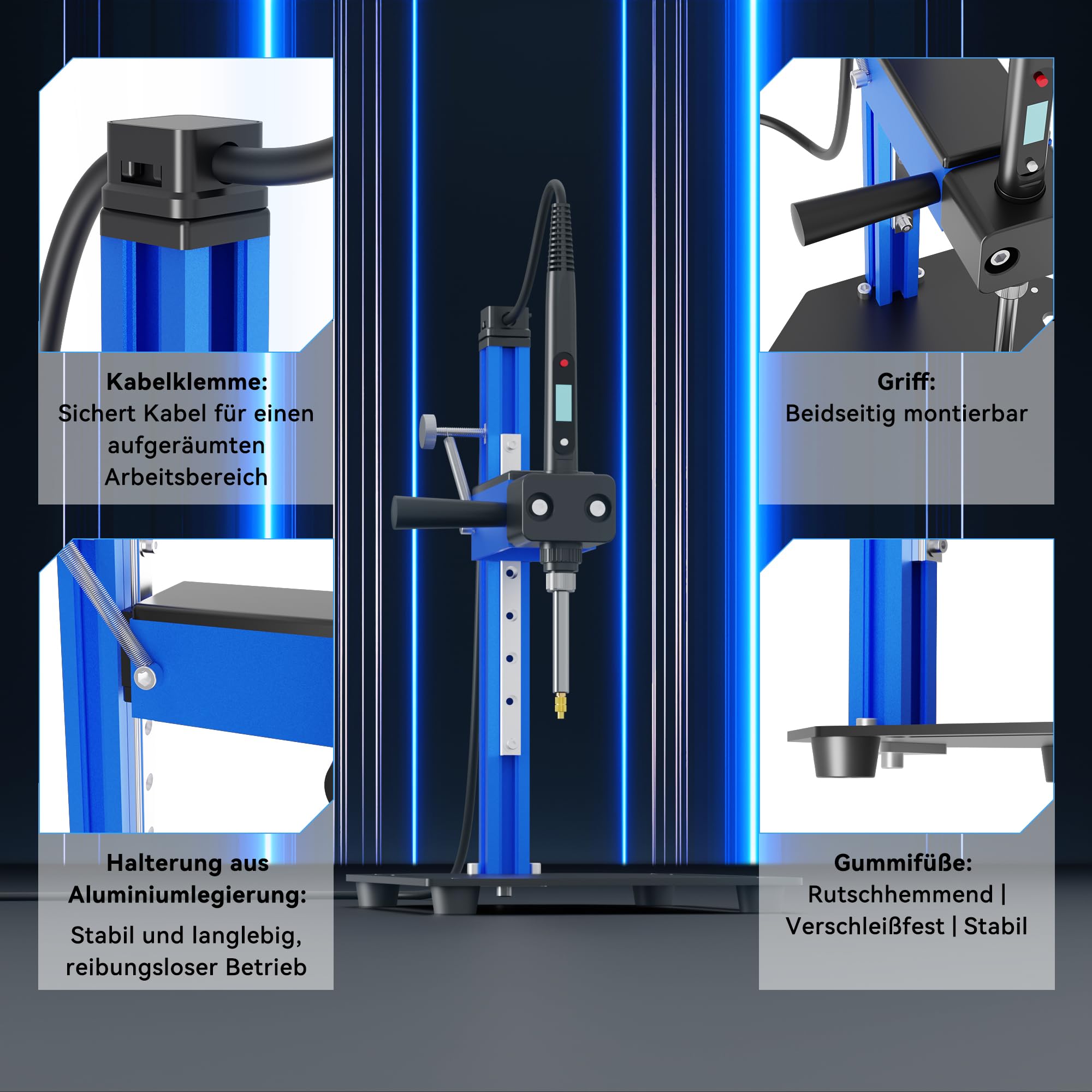 Herramienta de fusión para insertos de rosca, aleación de aluminio, herramienta de inserción de calor, herramienta de fusión vertical con ayuda de fusión de latón, 7 unidades para insertos de