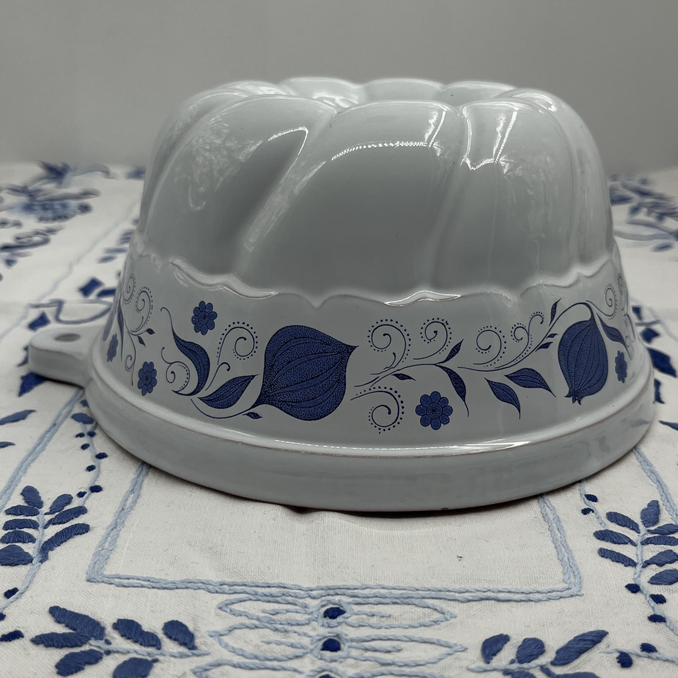 Generisch Moule à kouglof en porcelaine - Diamètre : 18 cm - Motif oignon vintage