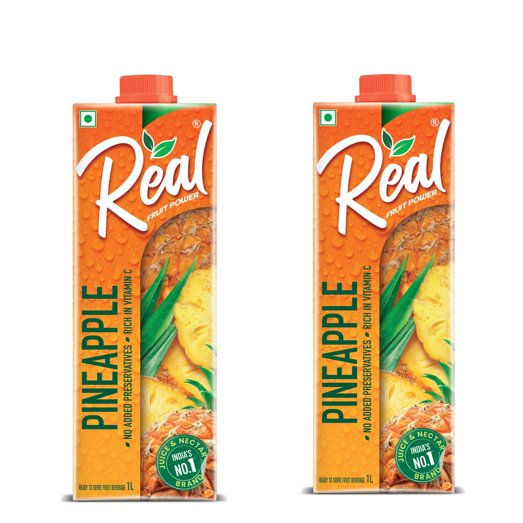 DABUR Real Pineapple Fruit Juice-1L (Pack Of 2)Rich In Vitamin C|No Added Preservatives,No Artificial Colors&Flavours|Goodness Of Best Fruits|Daily Dose Of Fruit Nutrition|Refreshing&Energising Drink