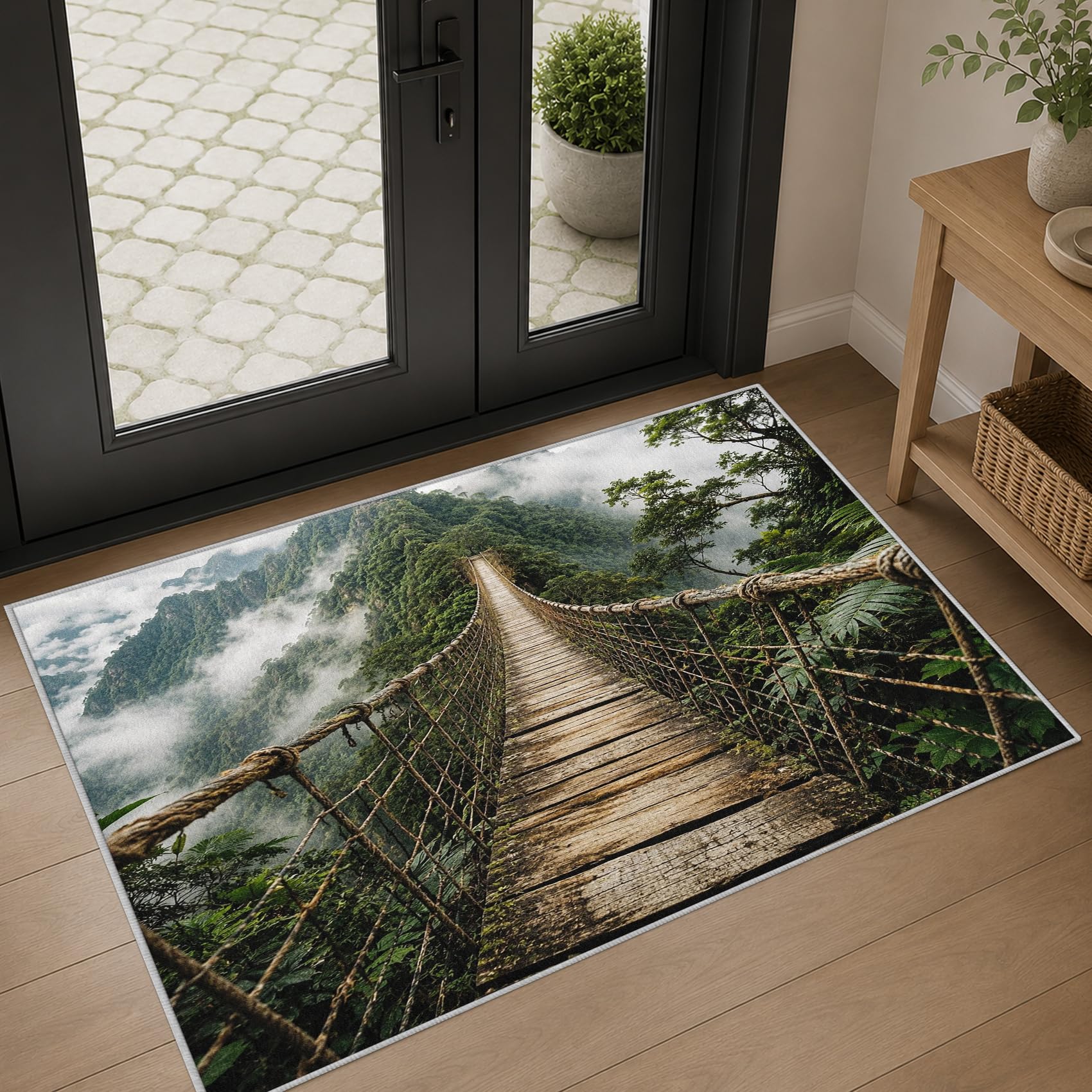 Tapis Salon Illusion Optique 3D 120x170cm Lavable en Machine Antidérapant
