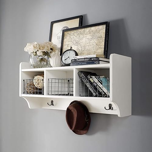 Miniatura 7 de Crosley Furniture CF6018-WH Fremont - Estantería de entrada, color blanco envejecido