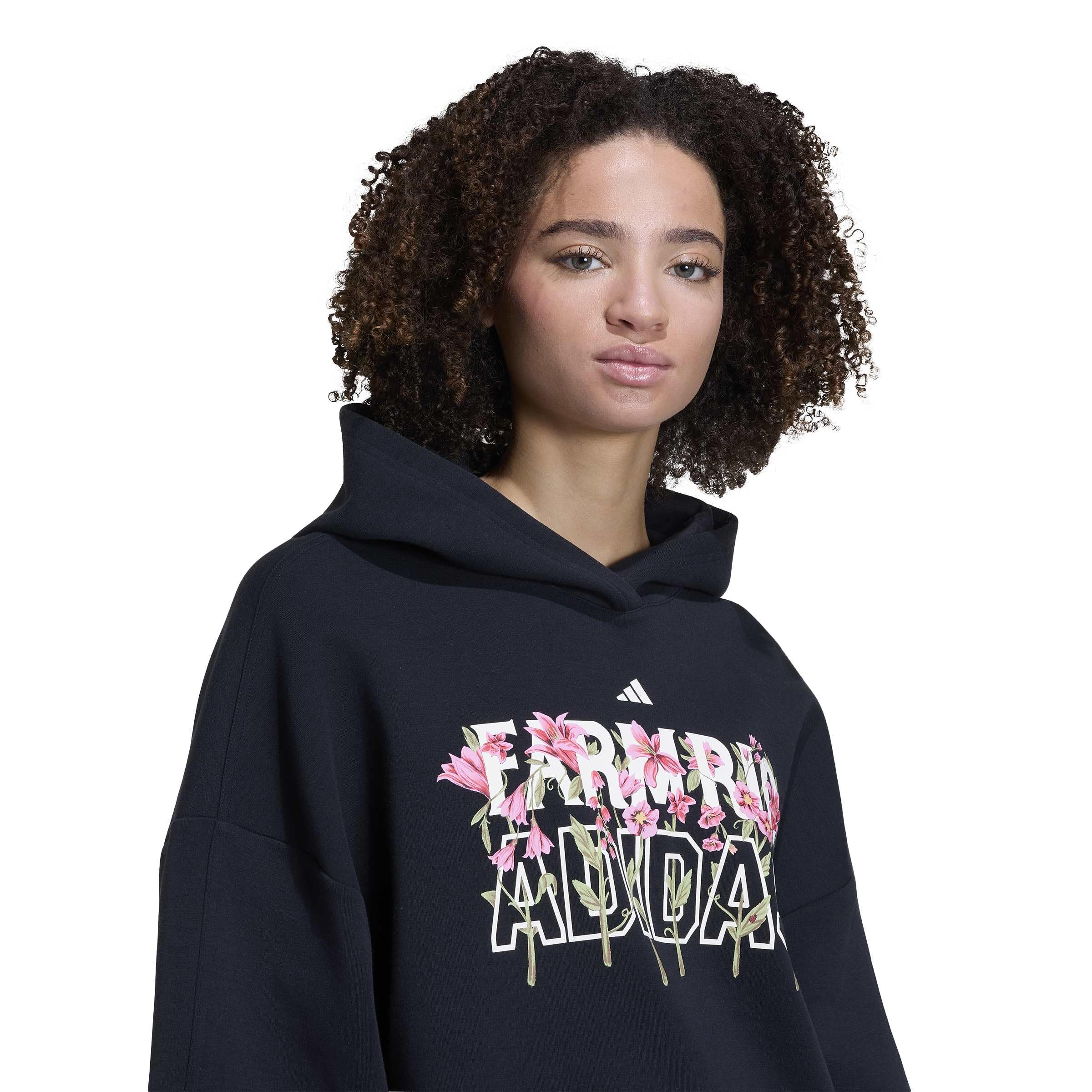 adidas Kobiety Adidas X Farm Rio Hoodie Sweatshirt, black/cream white/MULTICOLOR, S