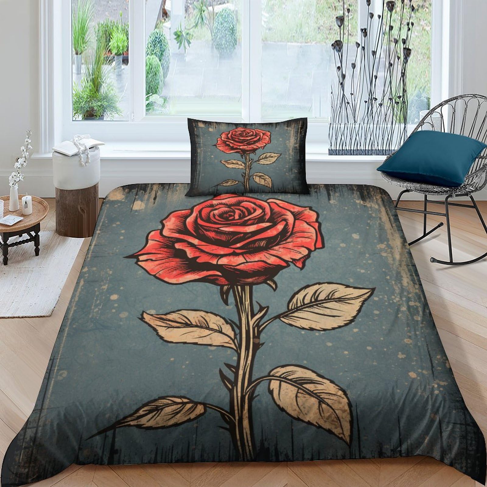 Housses de couettes roses anciennes ambiance romantique et douce