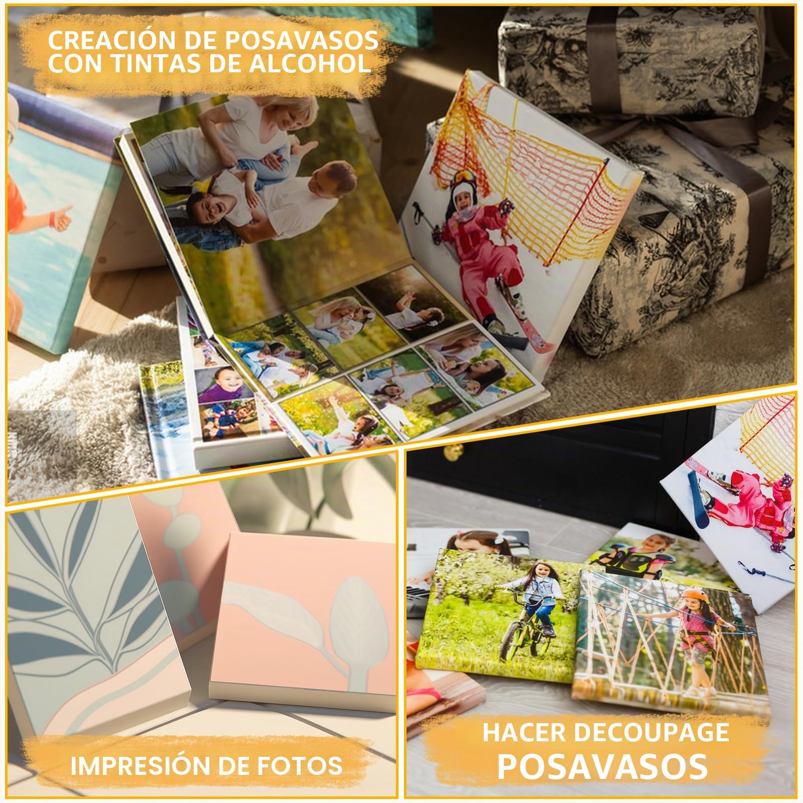 DAJAVE 20posavasos decerámica paramanualidades, posavasos cuadrados blancos, 10 x 10 cm, para niños