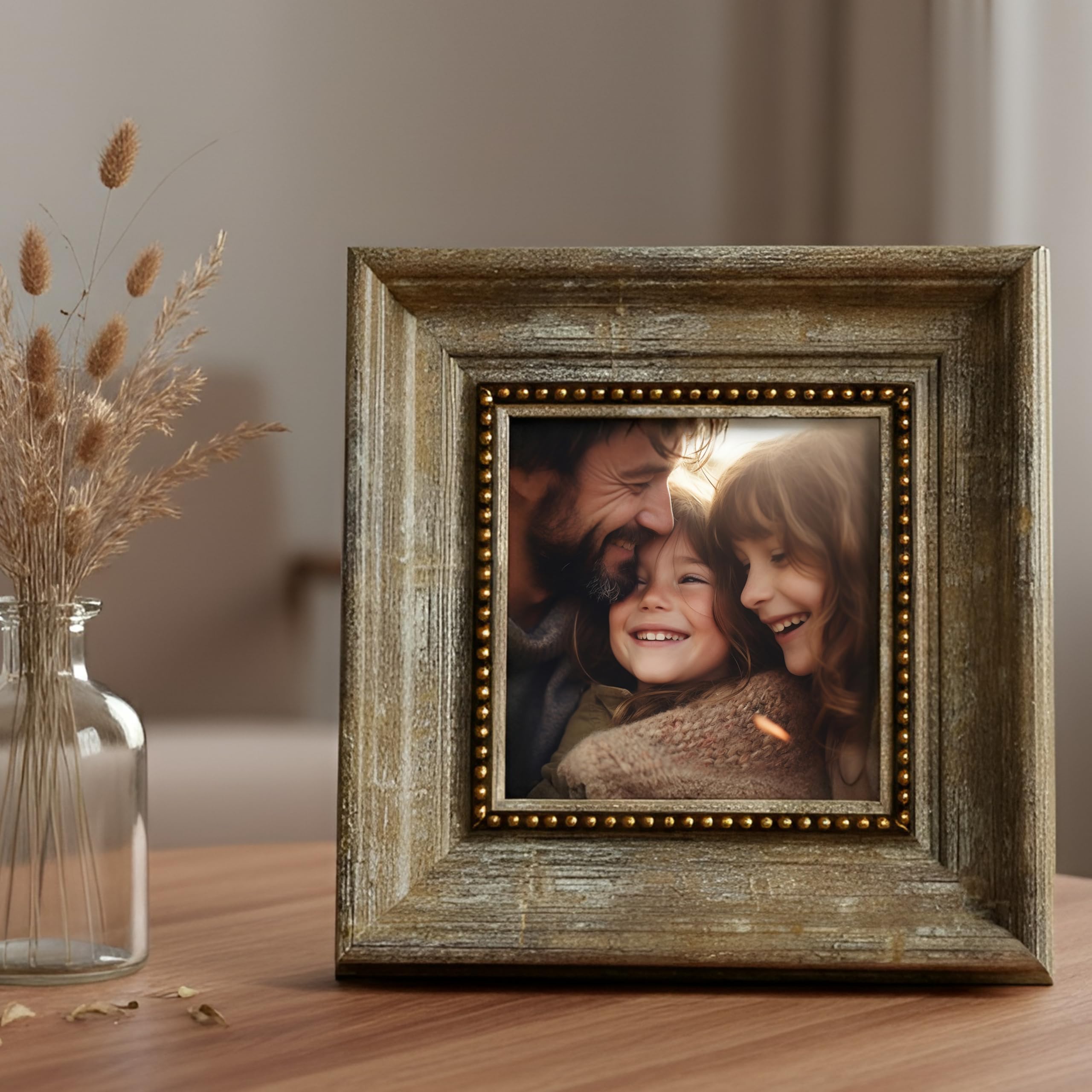 Art Street Elegant Table Photo Frame for Tabletop With Back Stand, 5x5 Inch Photo, Decorative Frames Perfect for Home Decor, Unique Gift Idea, Durable, Birthday, Wedding, Return Gift (Rust Gold)-image-46
