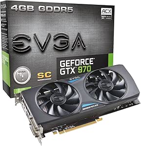 EVGA GTX 970 ACX 1.0 Superclocked 4GB GDDR5 256bit, DVI-I, DVI-D, HDMI, DP SLI Ready Graphics Card (04G-P4-0974-KR)