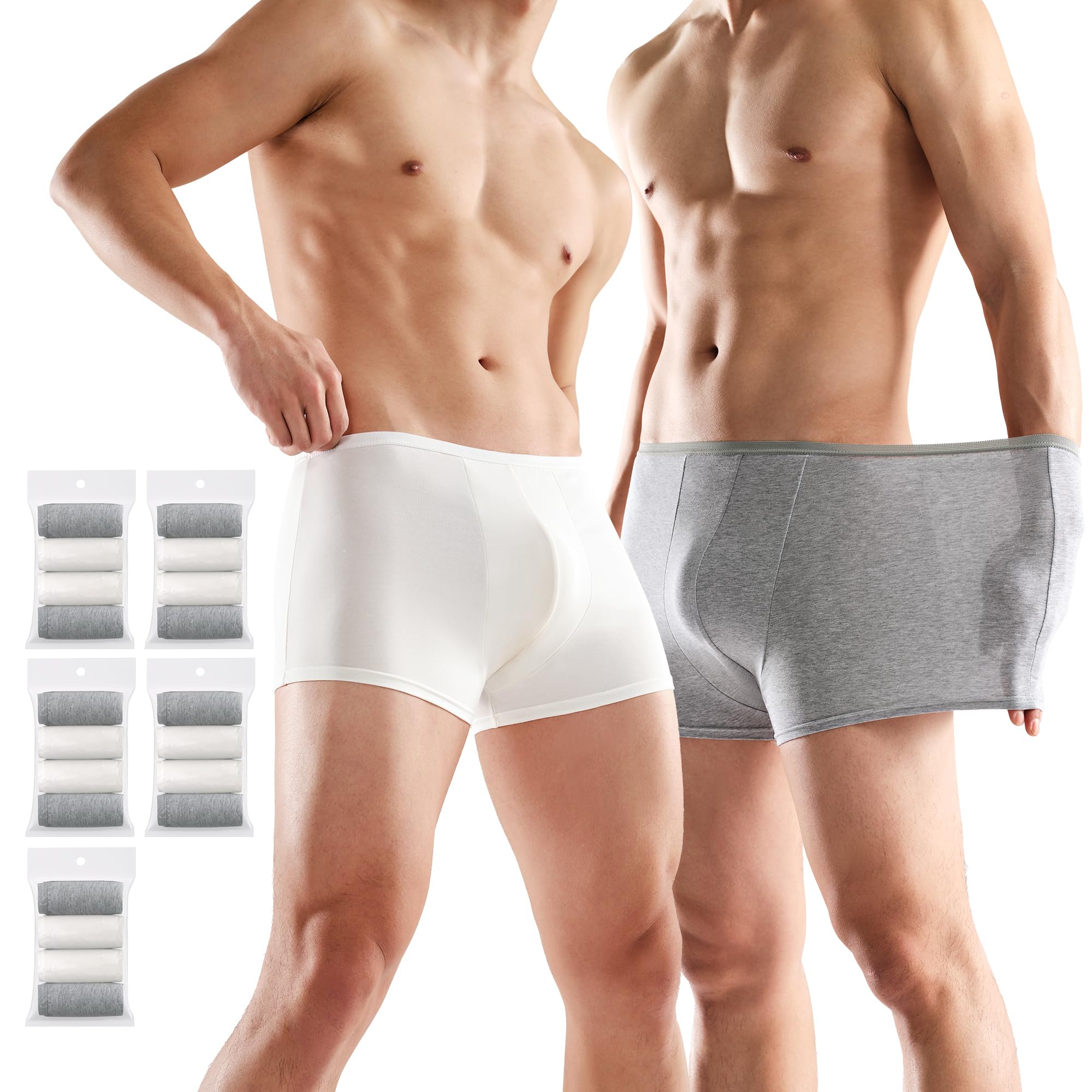 Men's Disposable 100% Cotton Underwear Boxers Briefs Portable Shorts for Travel Fitness Swimming Hotel Spa Hospital Stays