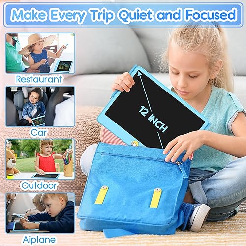 Vista 15 de Hockvill Tableta de escritura LCD para niños, juguetes para niñas y niños, almohadilla de dibujo para niños de 3, 4, 5, 6 y 7 años, tablero de Verde
