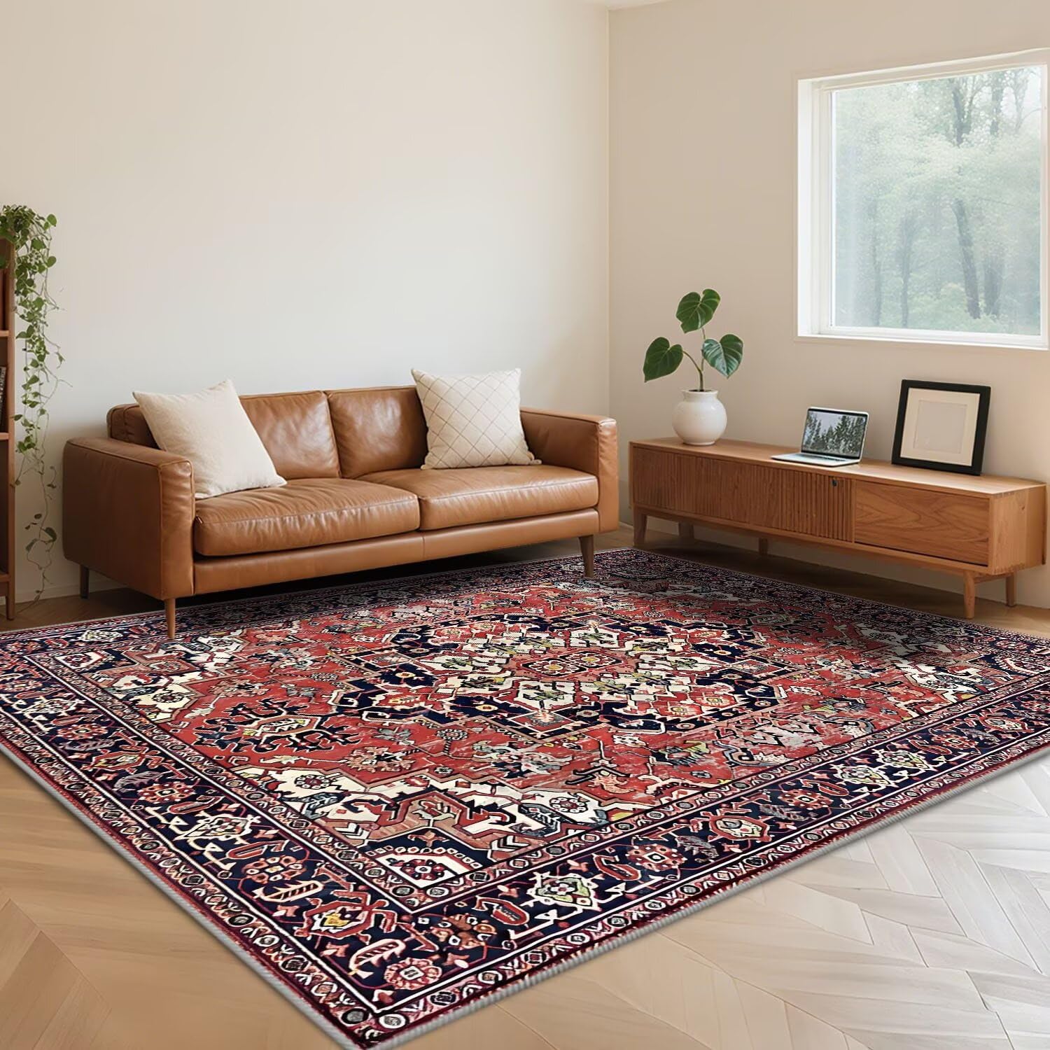 Tapis enfant antidérapant grand tapis de sol rouge doux pour crèche