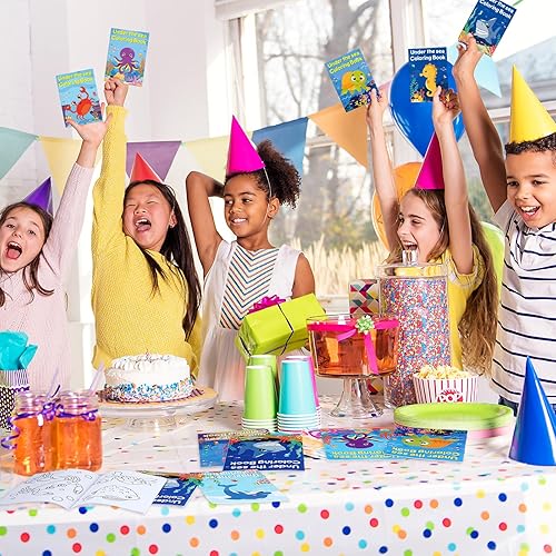 Miniatura 5 de Faccito 24 piezas de libros para colorear de animales oceánicos a granel bajo el mar, mini libro para colorear recuerdos de fiesta, libro de dibujo,