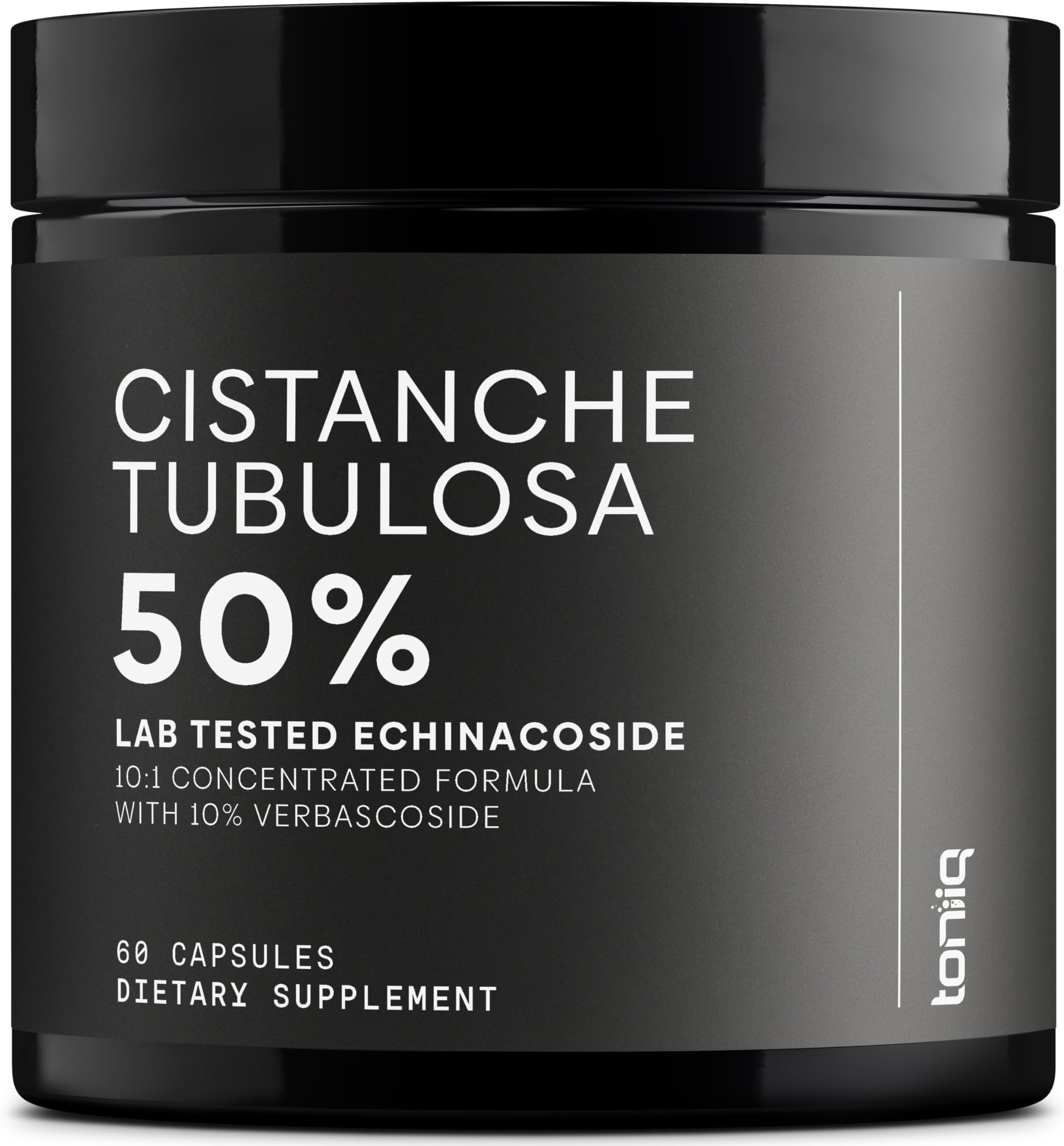 Toniiq Cistanche Tubulosa Extract - Ultra High Potency 10:1 Extract with 50% Echinacoside & 10% Verbascoside - Highly Concentrated - Third-Party Lab Tested - 60 Capsules
